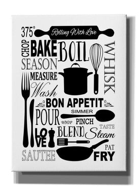 'Culinary Love 1 in B&W' by Leslie Fuqua, Giclee Canvas Wall Art