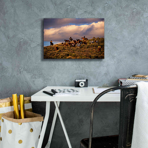 Image of 'Chasing Thunder' by Lisa Dearing, Giclee Canvas Wall Art,18x12