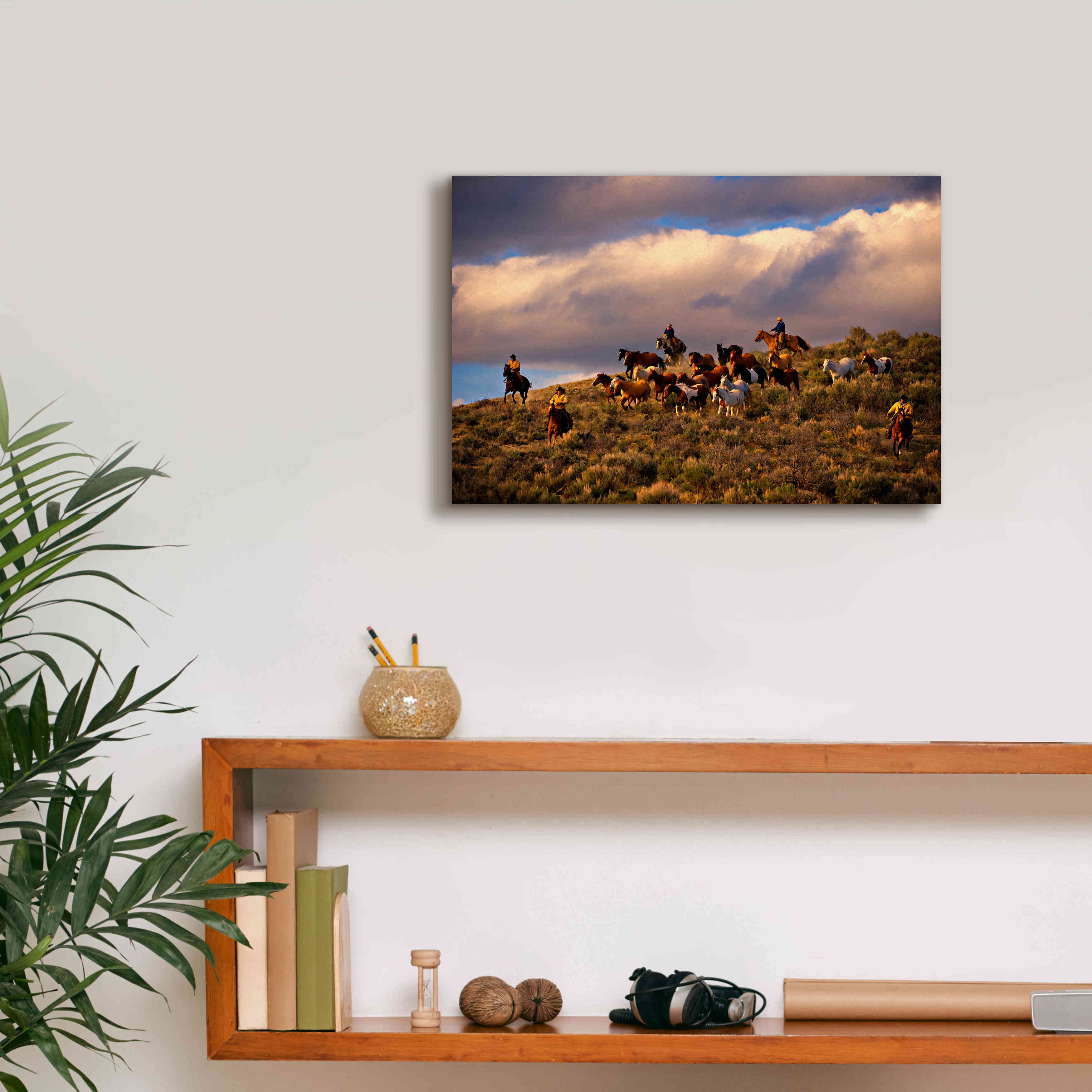 'Chasing Thunder' by Lisa Dearing, Giclee Canvas Wall Art,18x12