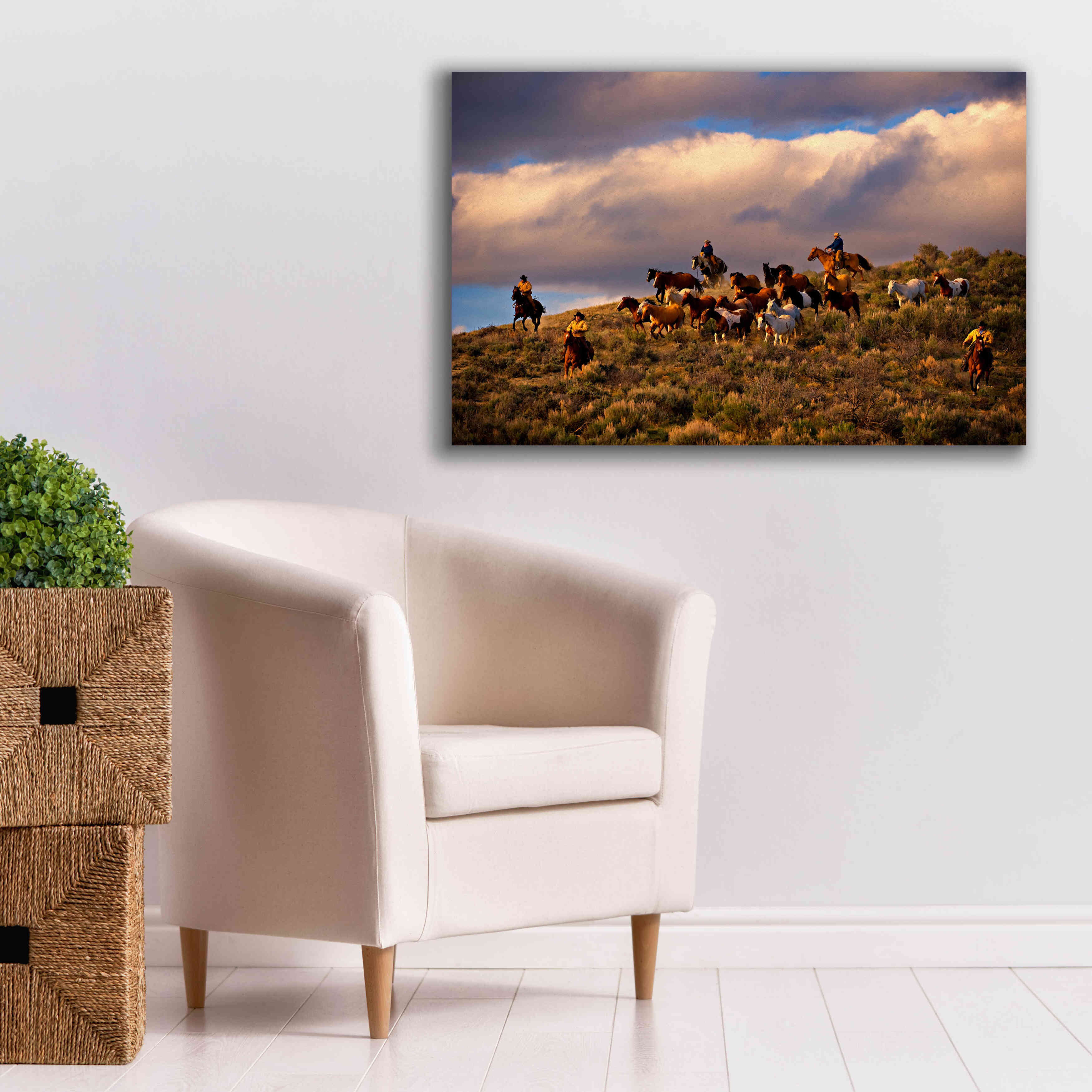'Chasing Thunder' by Lisa Dearing, Giclee Canvas Wall Art,40x26