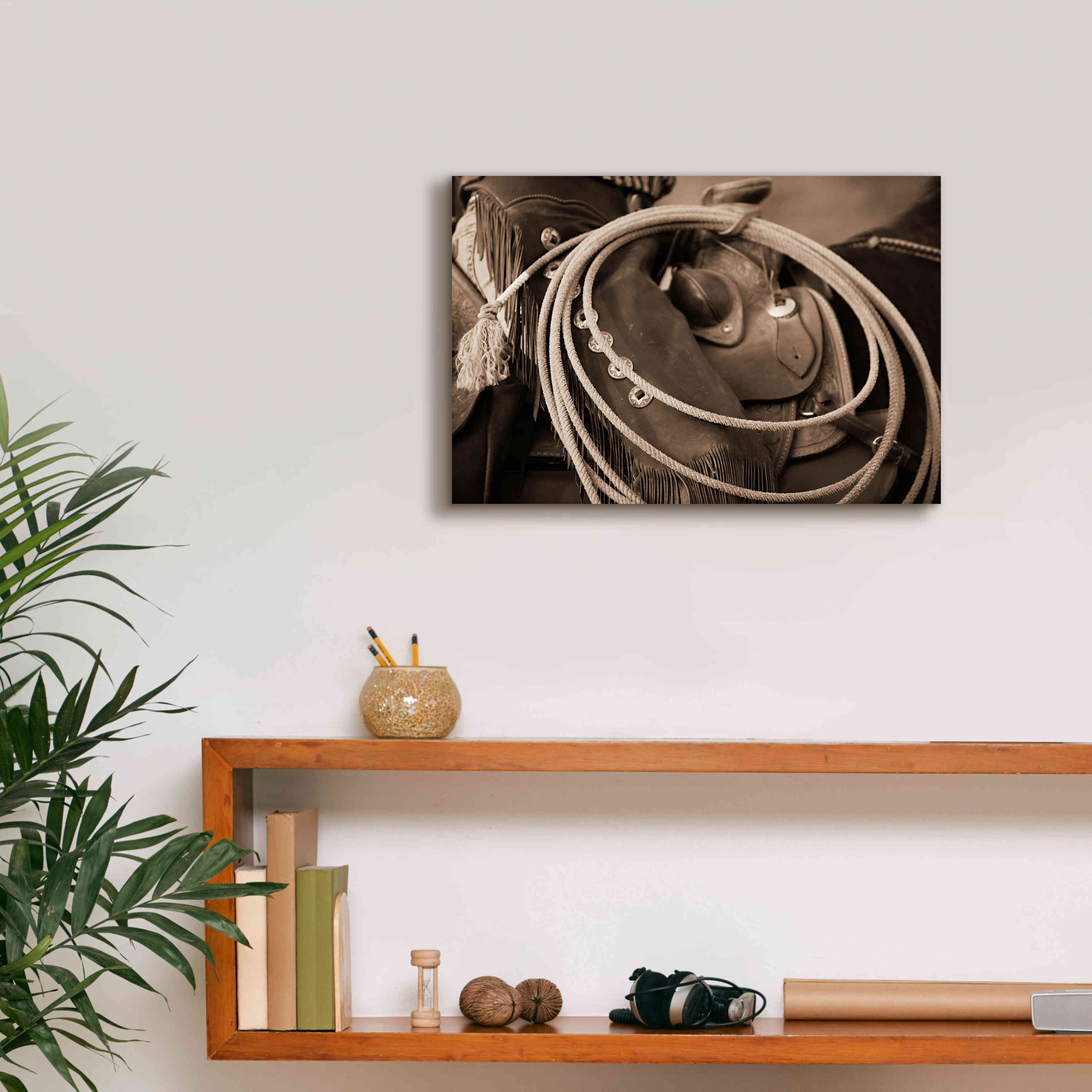 'Cowgirls Lasso' by Lisa Dearing, Giclee Canvas Wall Art,18x12