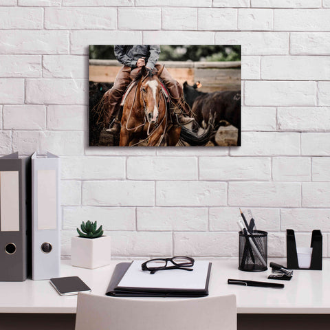 Image of 'Cutting Horse' by Lisa Dearing, Giclee Canvas Wall Art,18x12