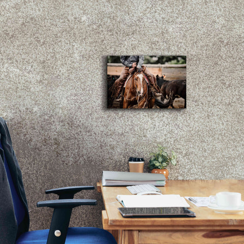 Image of 'Cutting Horse' by Lisa Dearing, Giclee Canvas Wall Art,18x12