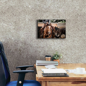 'Cutting Horse' by Lisa Dearing, Giclee Canvas Wall Art,18x12