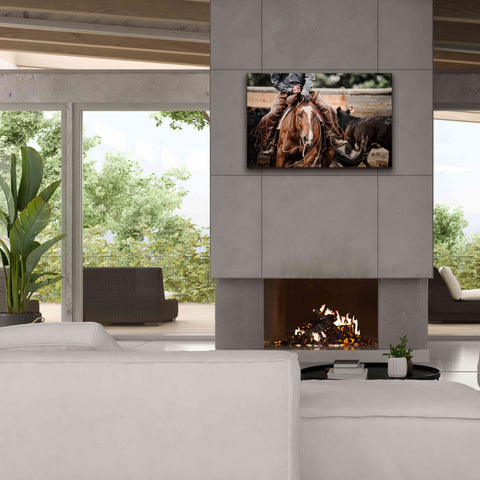 Image of 'Cutting Horse' by Lisa Dearing, Giclee Canvas Wall Art,40x26
