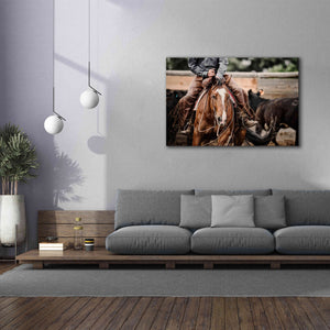 'Cutting Horse' by Lisa Dearing, Giclee Canvas Wall Art,60x40