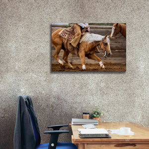 'Cutting Horses' by Lisa Dearing, Giclee Canvas Wall Art,40x26