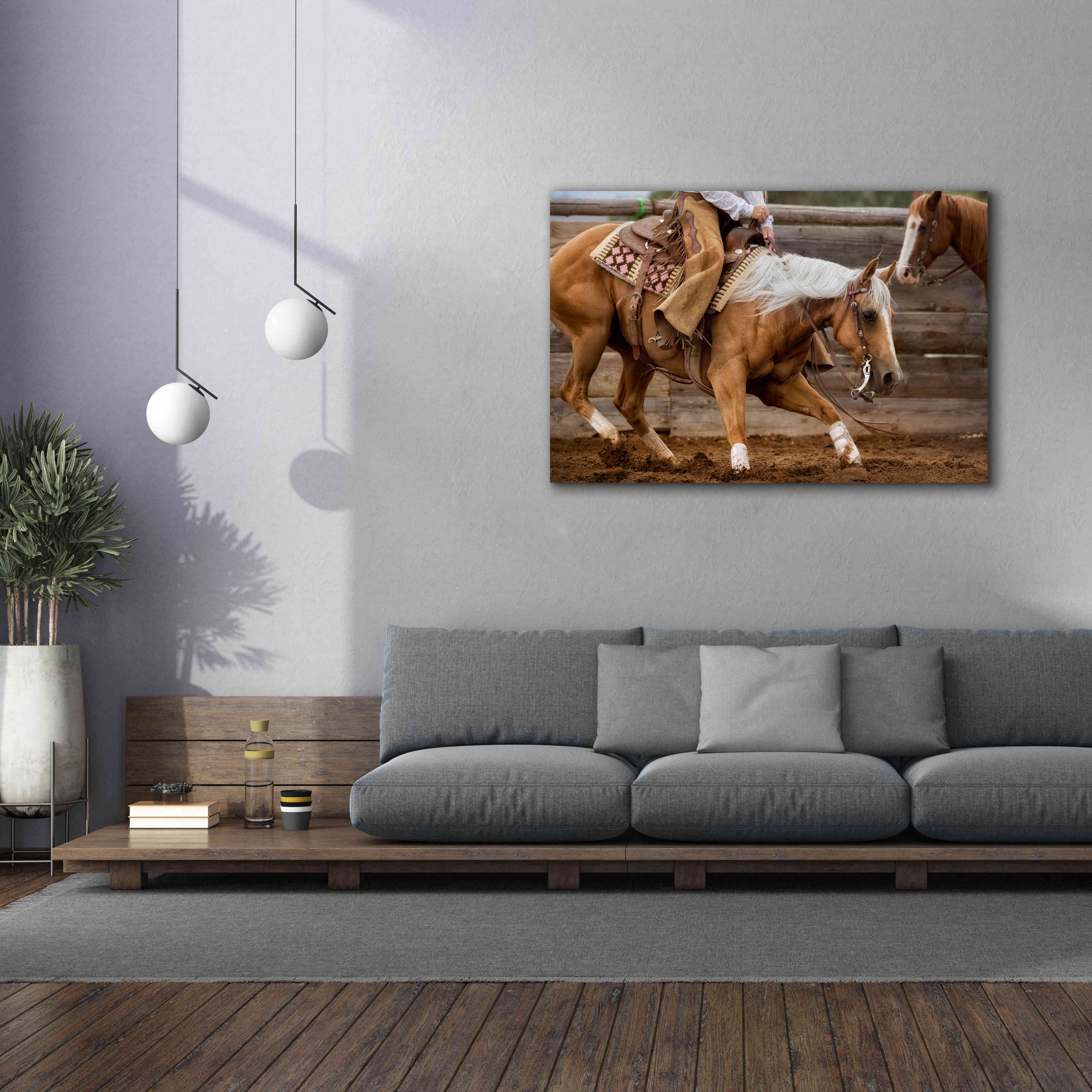 'Cutting Horses' by Lisa Dearing, Giclee Canvas Wall Art,60x40