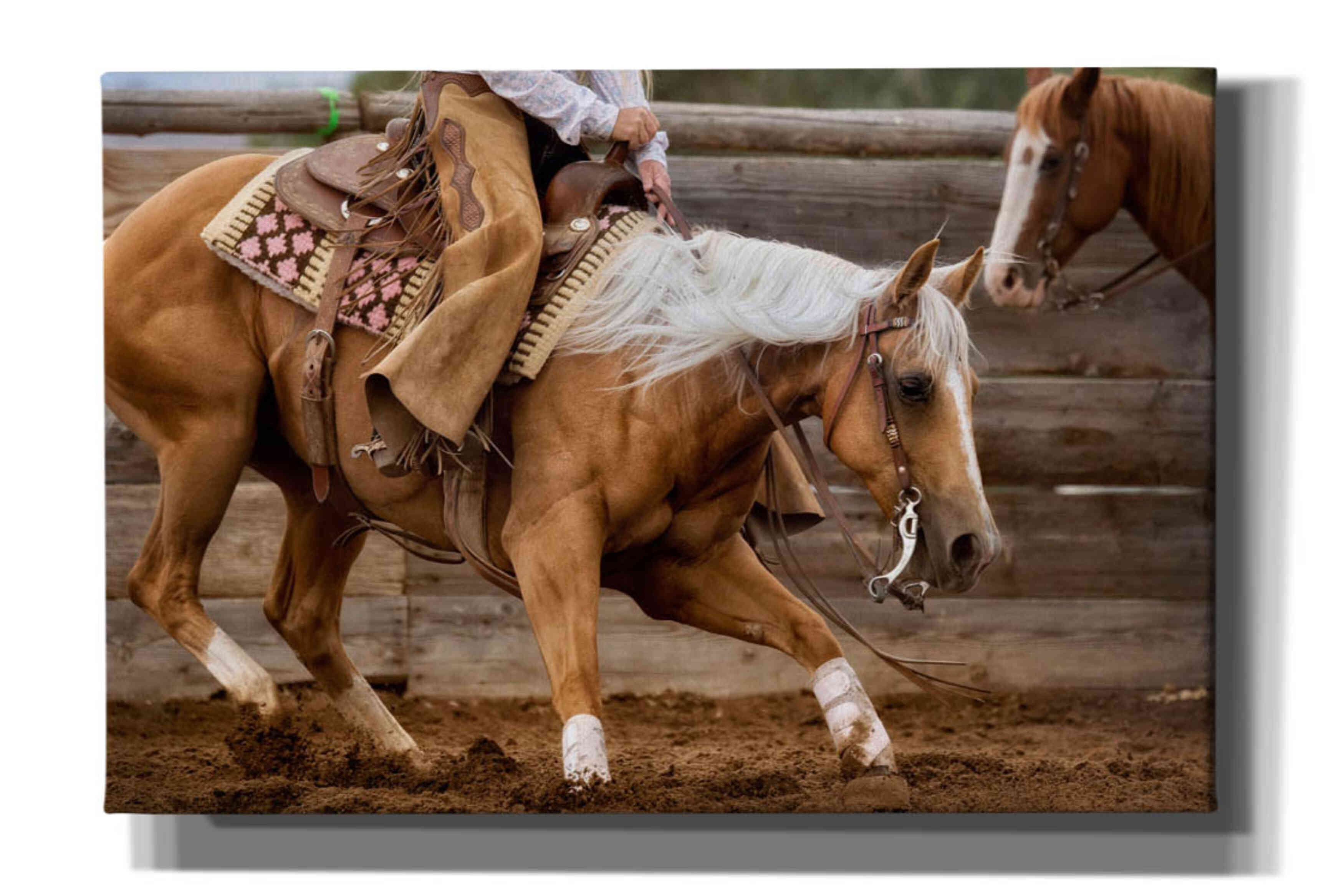 'Cutting Horses' by Lisa Dearing, Giclee Canvas Wall Art