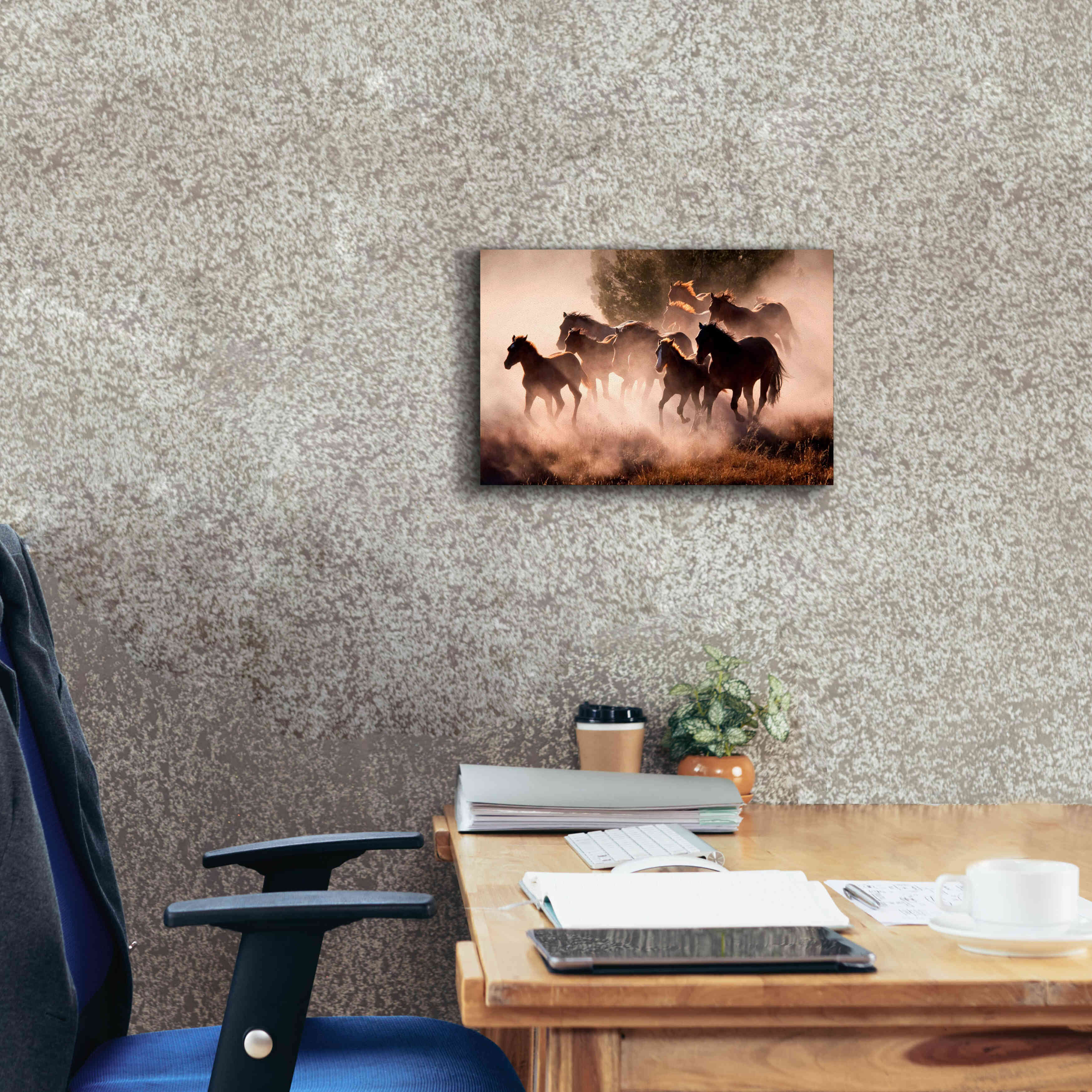 'Horses' by Lisa Dearing, Giclee Canvas Wall Art,18x12