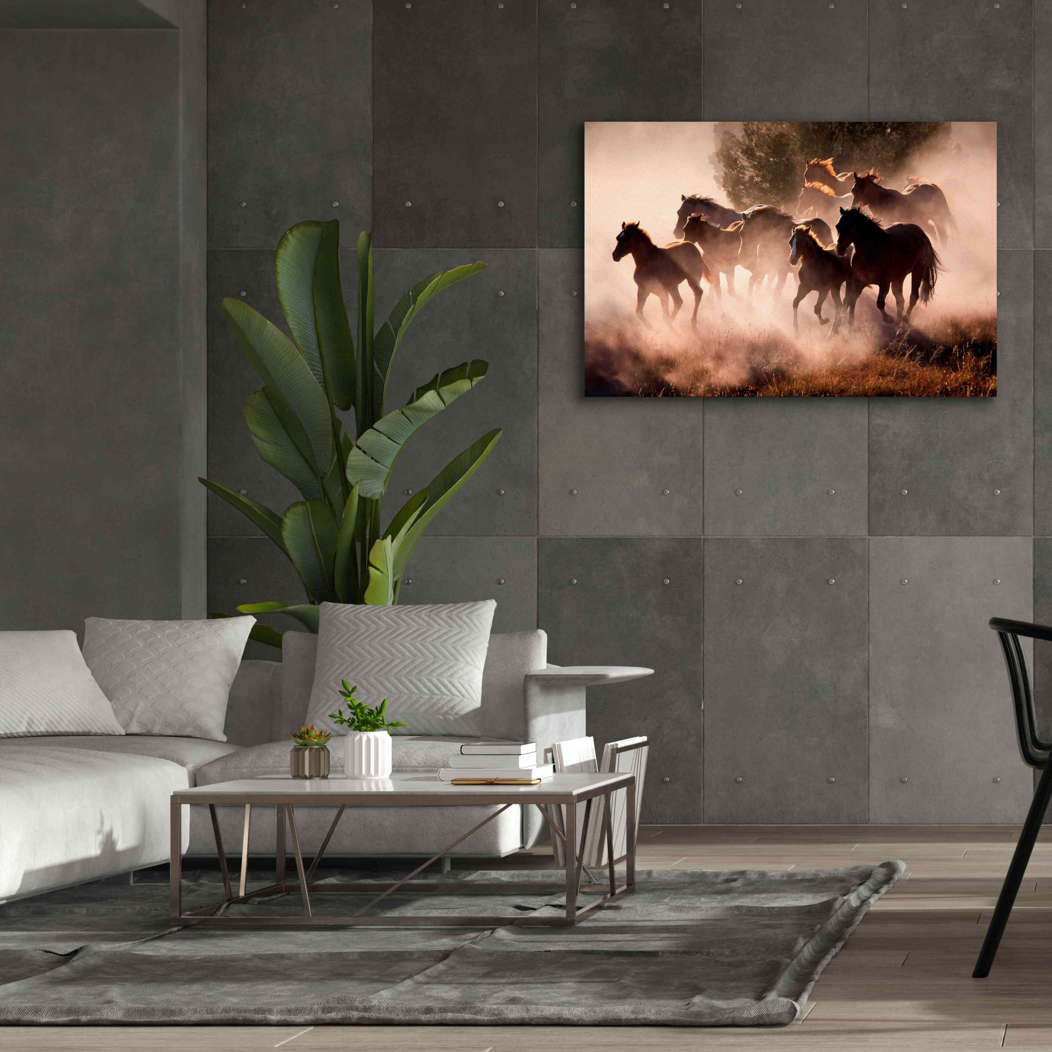 'Horses' by Lisa Dearing, Giclee Canvas Wall Art,60x40