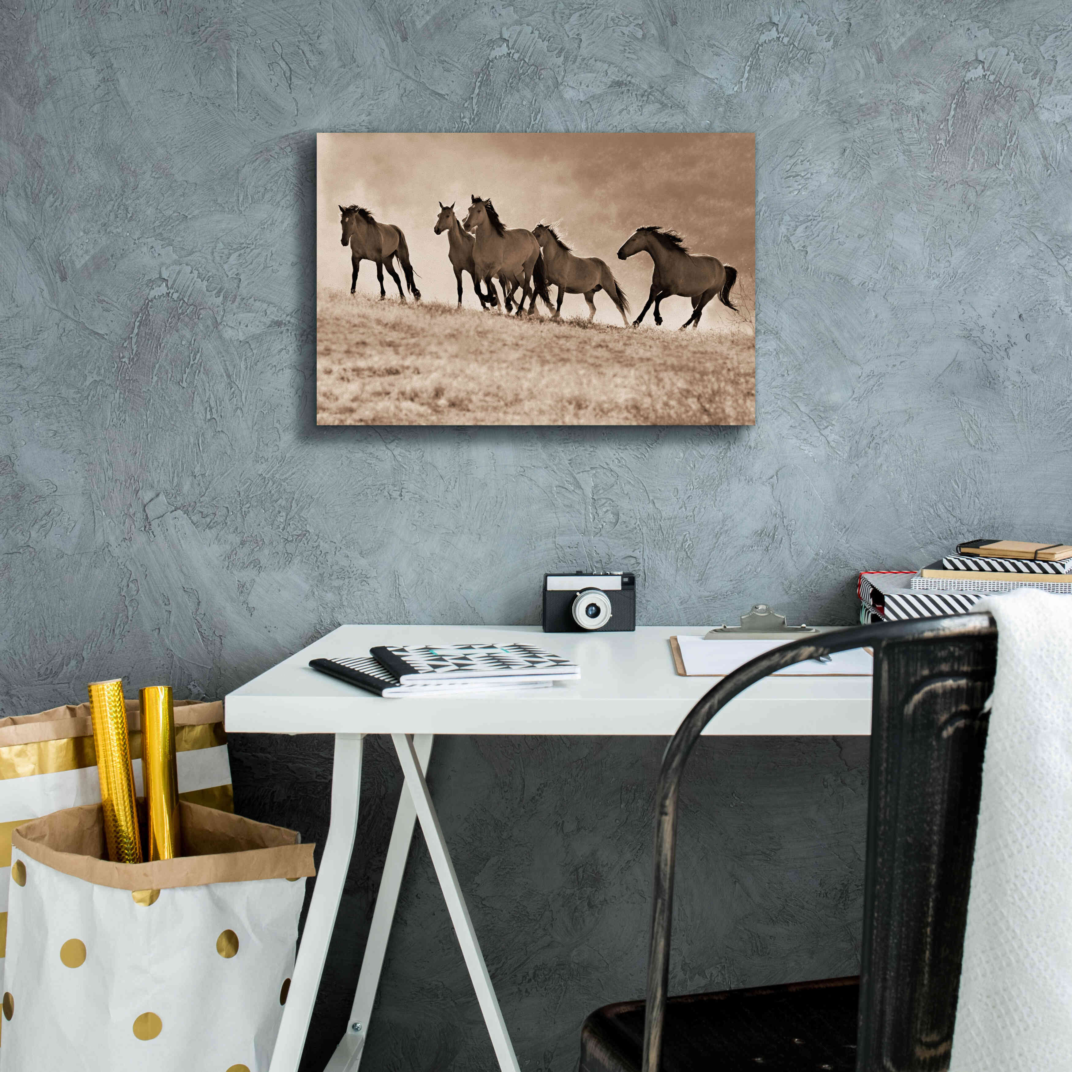 'Kicking Dust' by Lisa Dearing, Giclee Canvas Wall Art,18x12