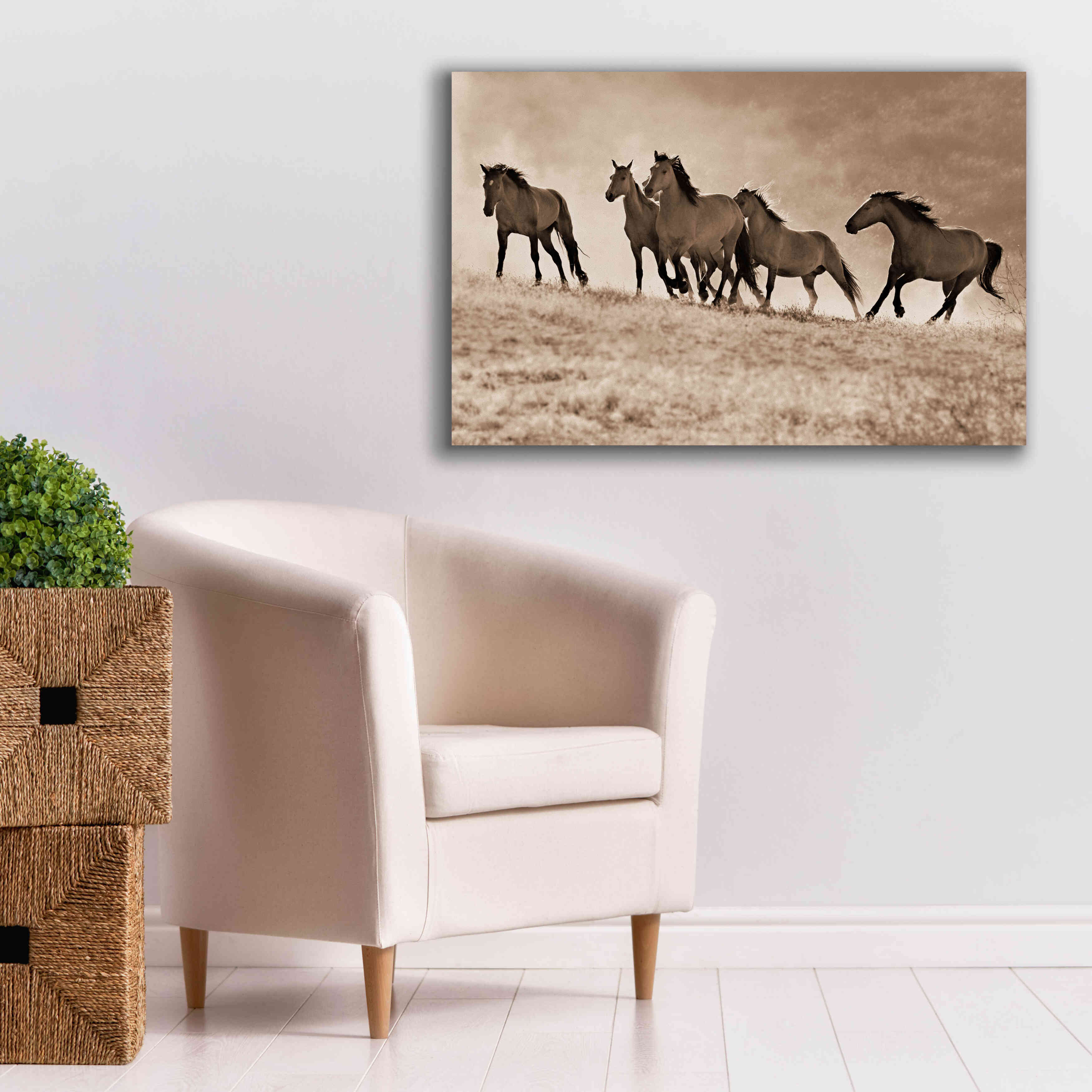 'Kicking Dust' by Lisa Dearing, Giclee Canvas Wall Art,40x26