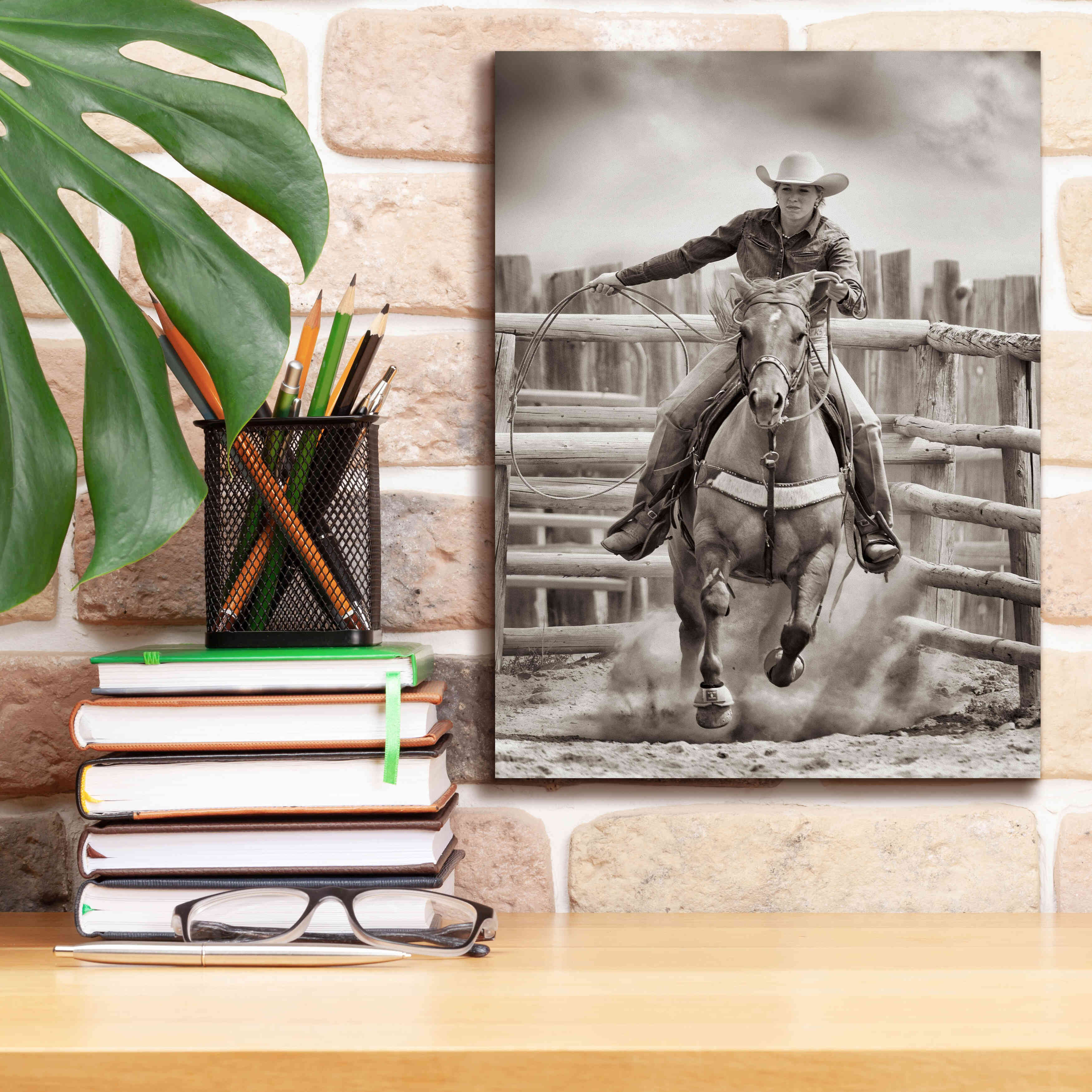 'Ride ‘Em Cowgirl' by Lisa Dearing, Giclee Canvas Wall Art,12x16