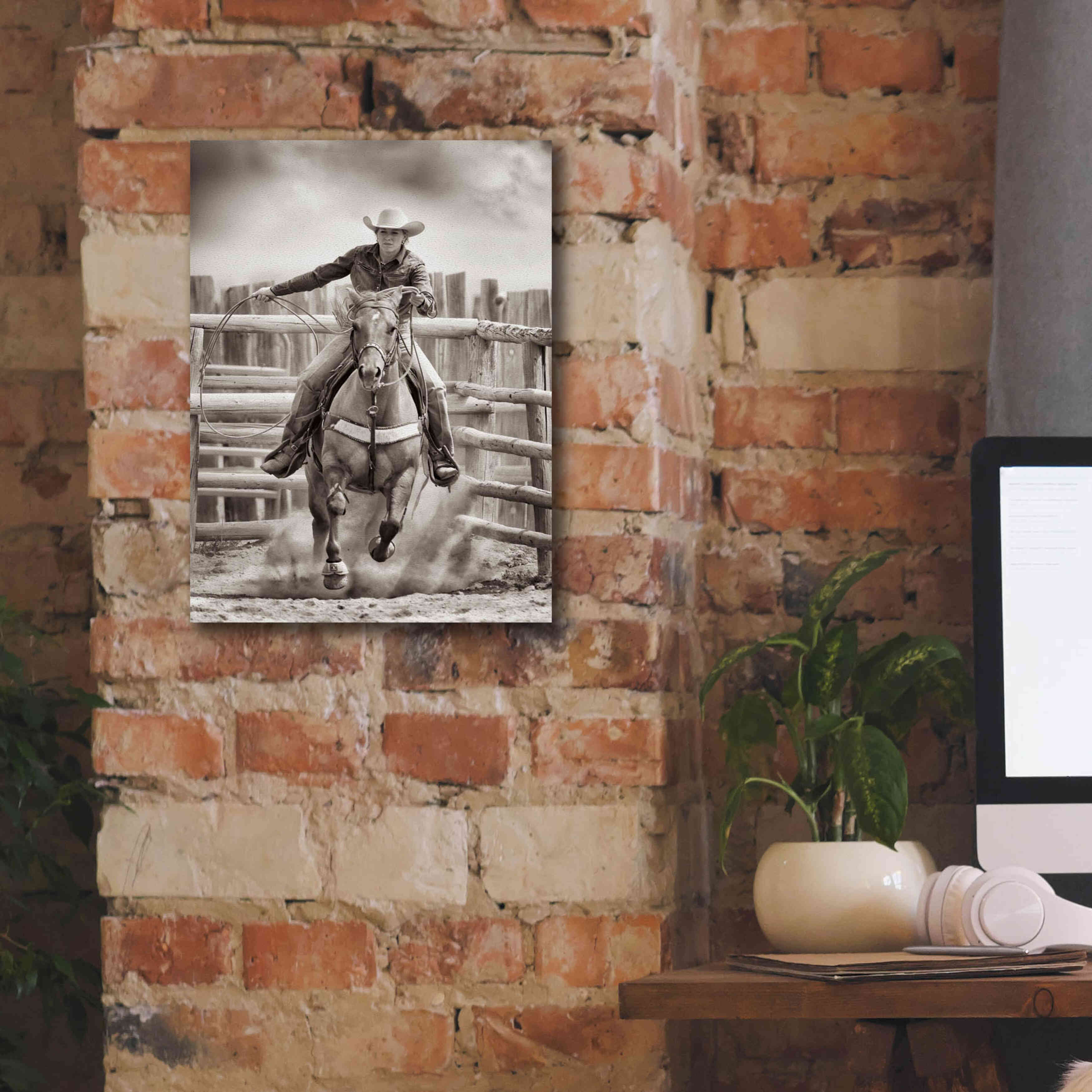 'Ride ‘Em Cowgirl' by Lisa Dearing, Giclee Canvas Wall Art,12x16