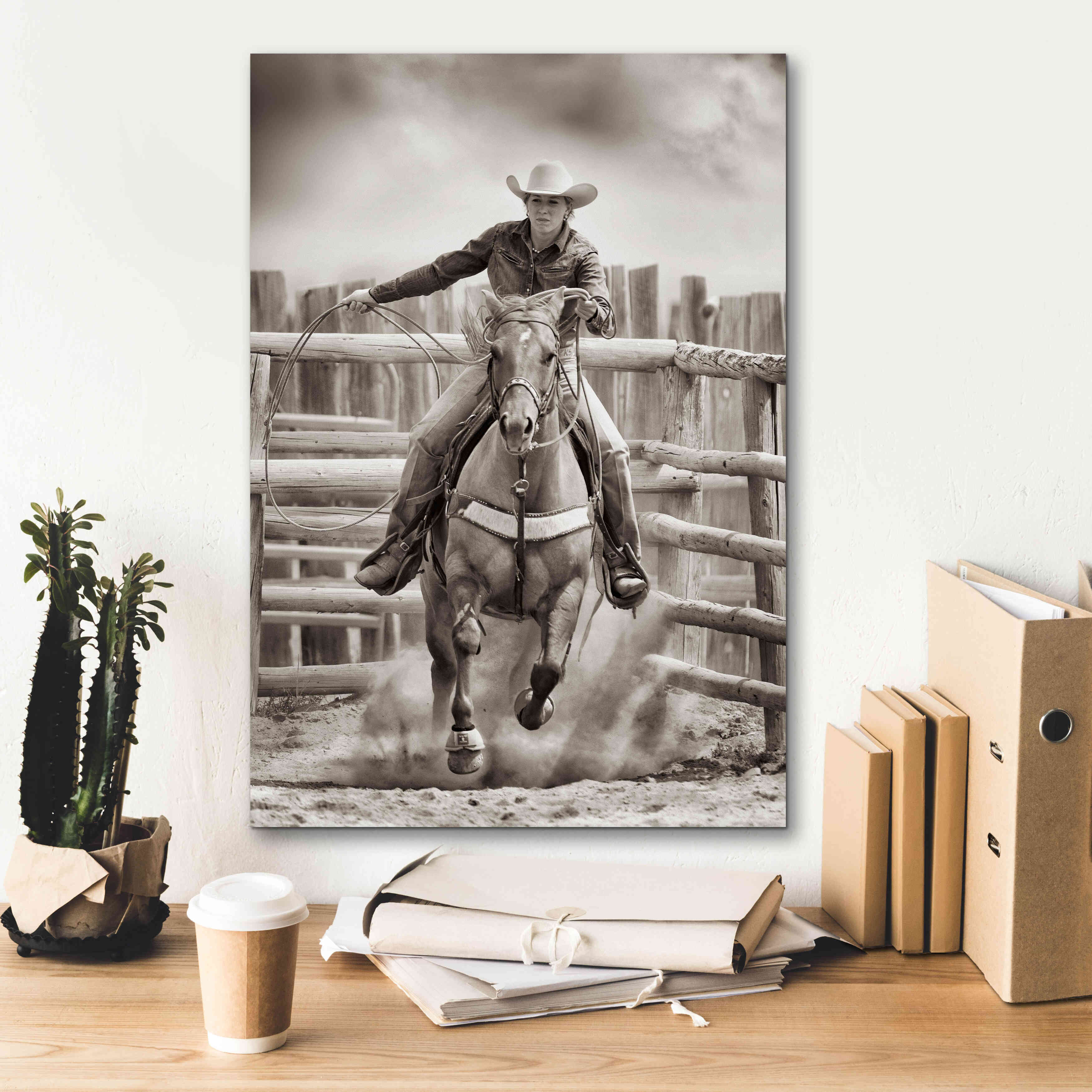 'Ride ‘Em Cowgirl' by Lisa Dearing, Giclee Canvas Wall Art,18x26
