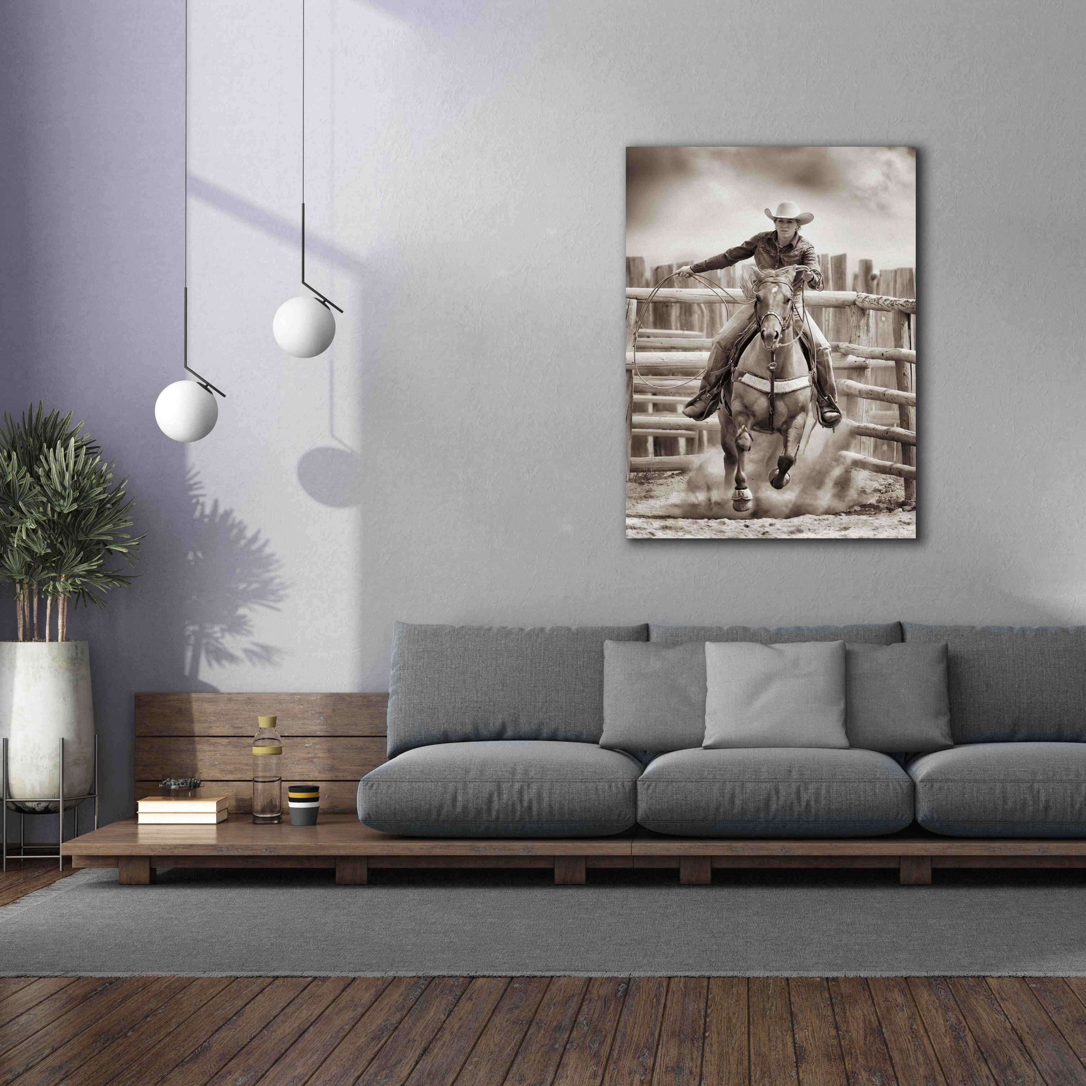 'Ride ‘Em Cowgirl' by Lisa Dearing, Giclee Canvas Wall Art,40x54