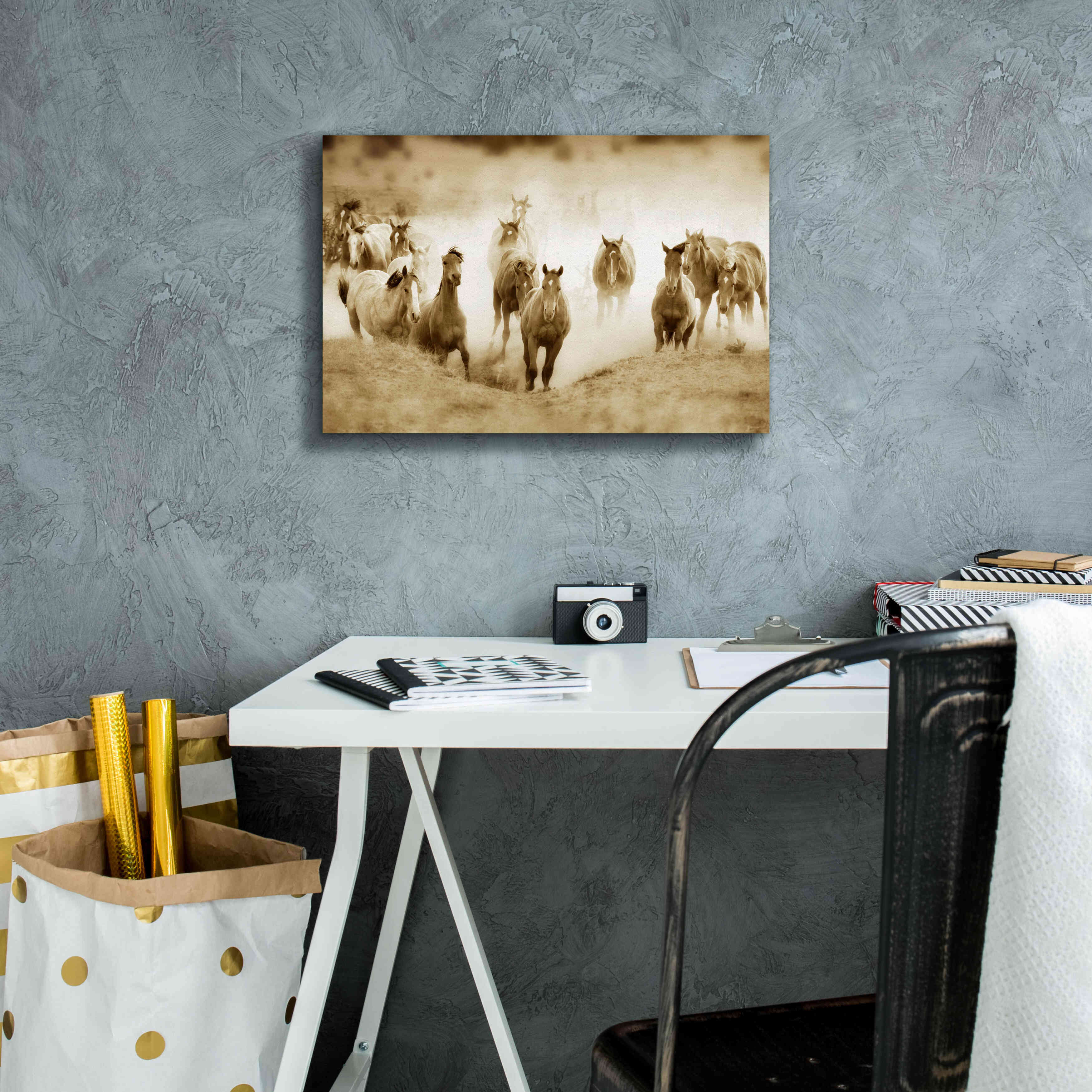 'San Cristobol Horses' by Lisa Dearing, Giclee Canvas Wall Art,18x12