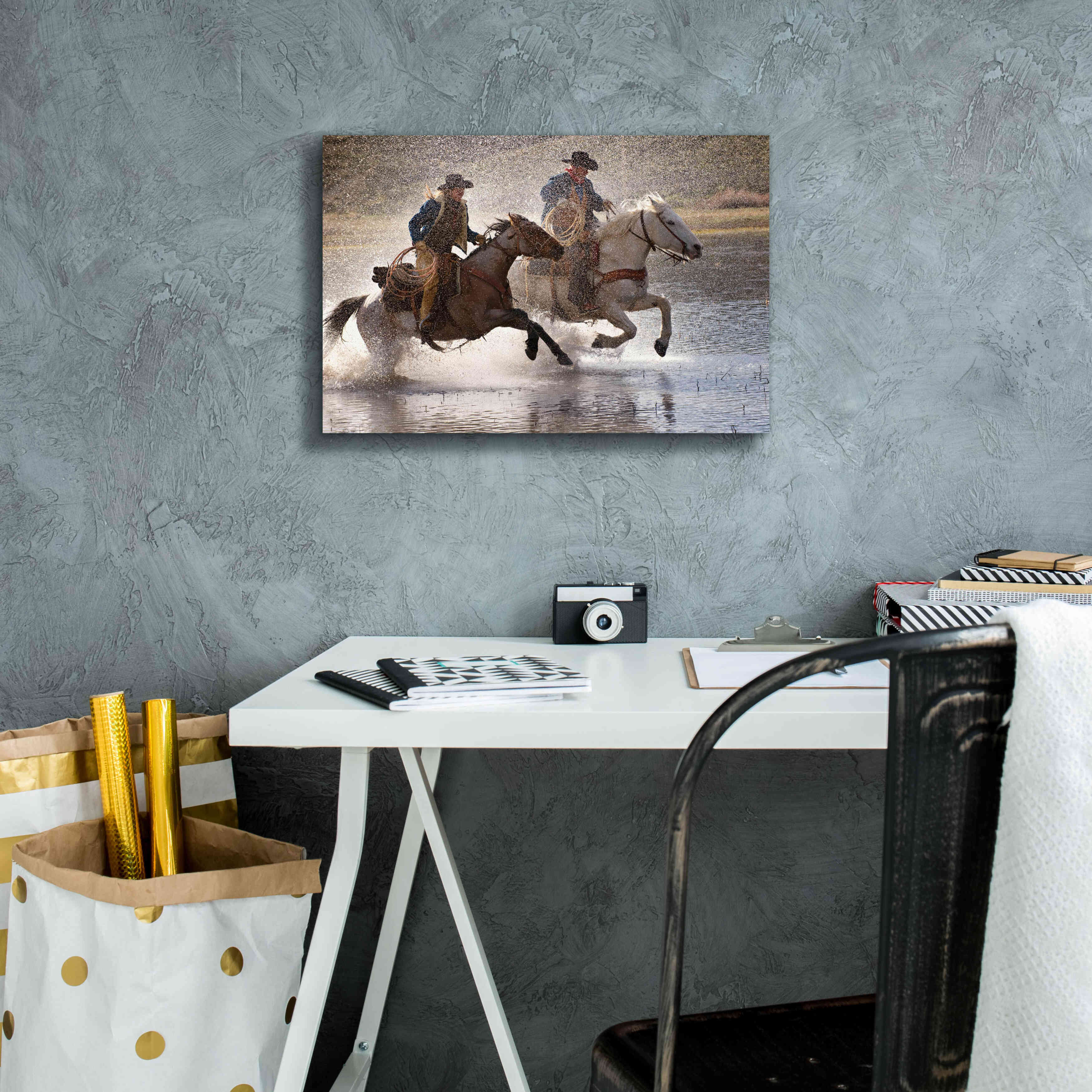 'Splash Dance' by Lisa Dearing, Giclee Canvas Wall Art,18x12