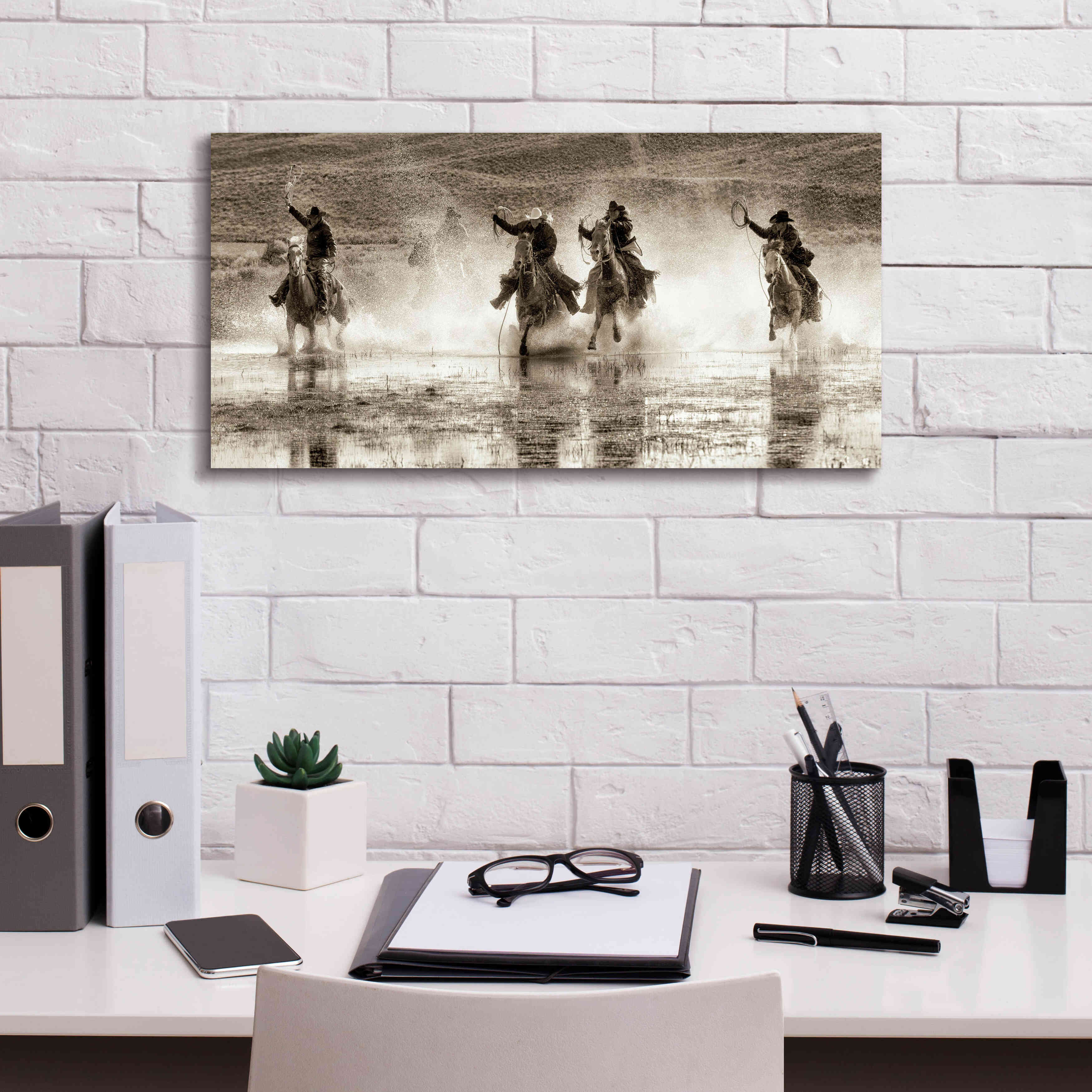 'Splash Dance II' by Lisa Dearing, Giclee Canvas Wall Art,24x12