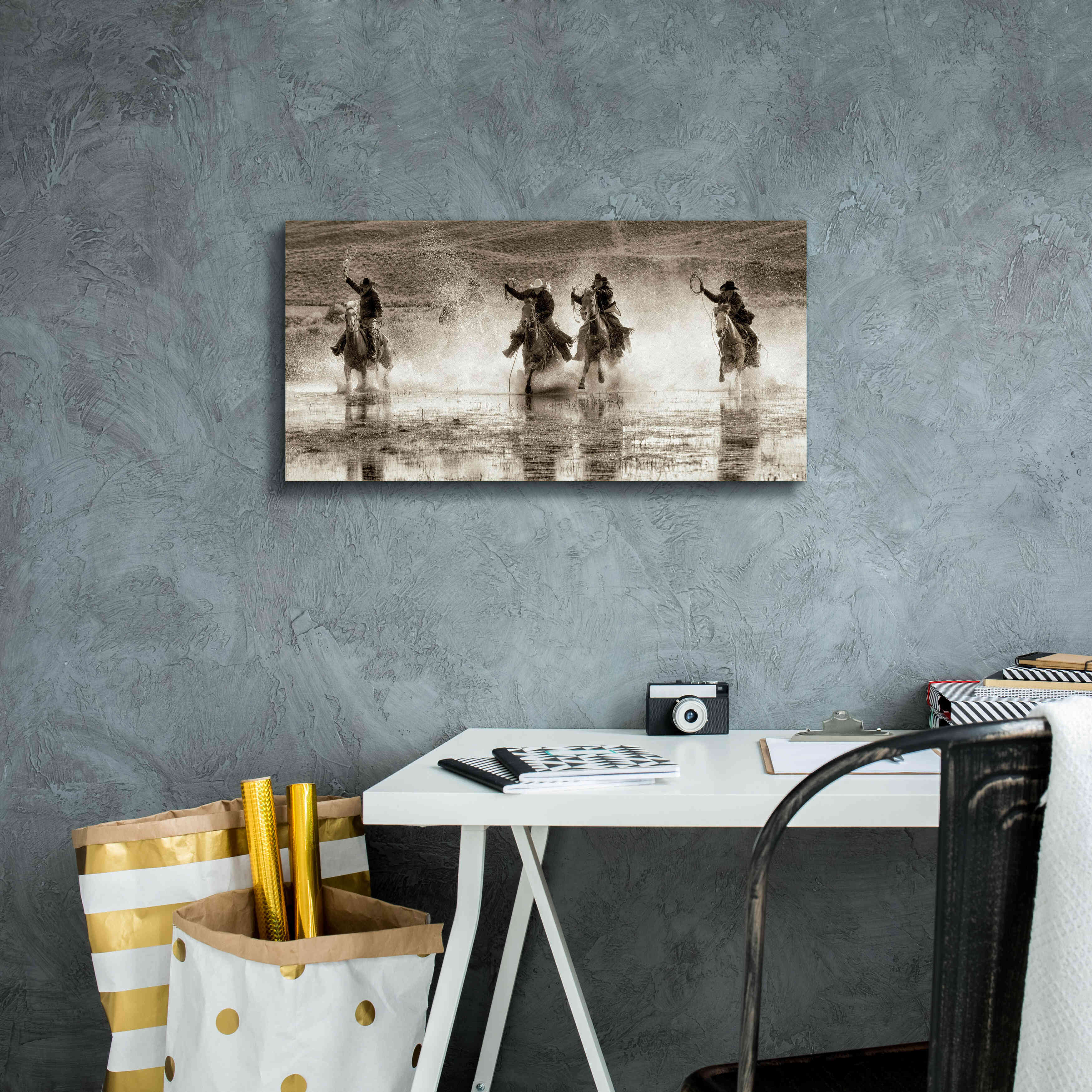 'Splash Dance II' by Lisa Dearing, Giclee Canvas Wall Art,24x12