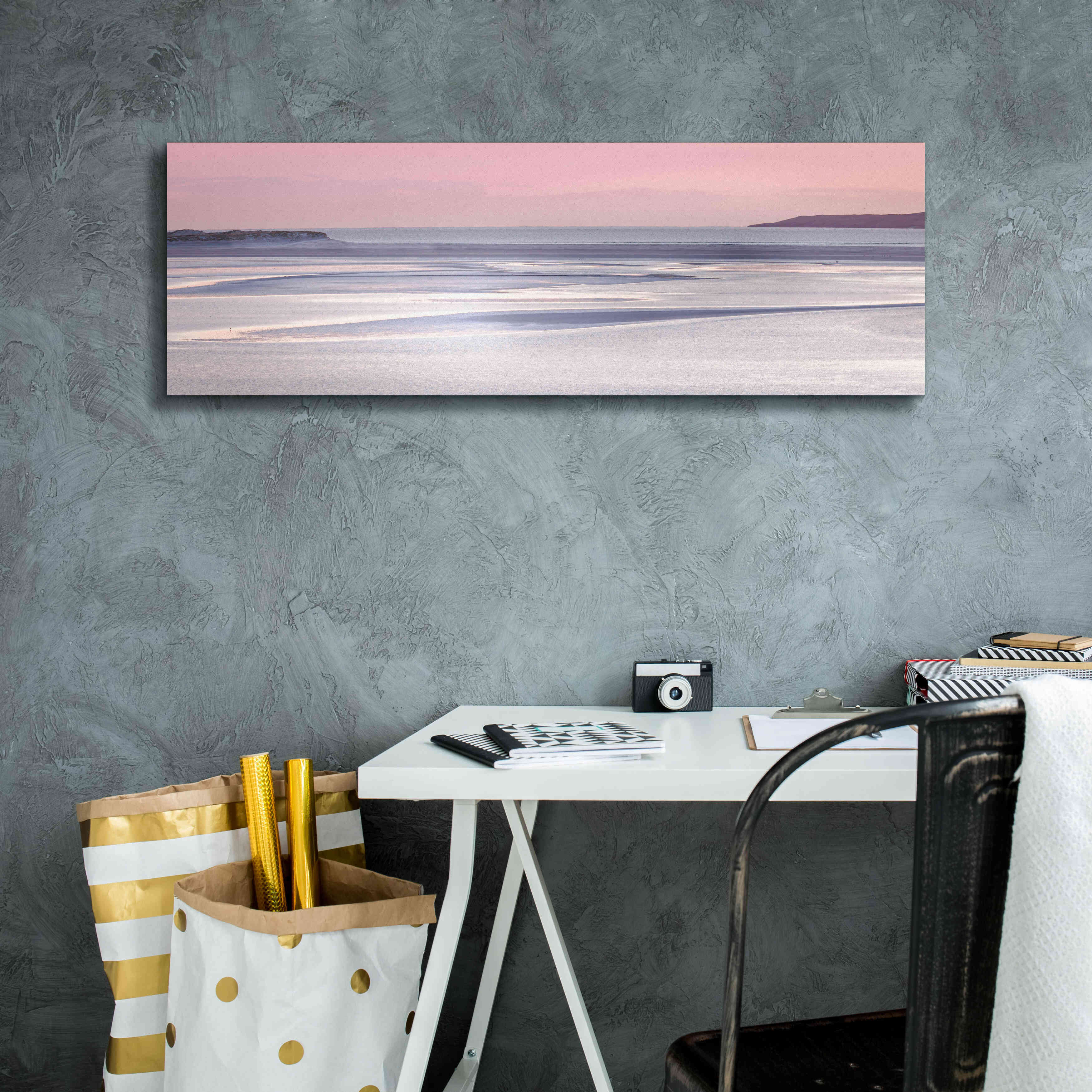 'Silver Sands' by Lynne Douglas, Giclee Canvas Wall Art,36x12