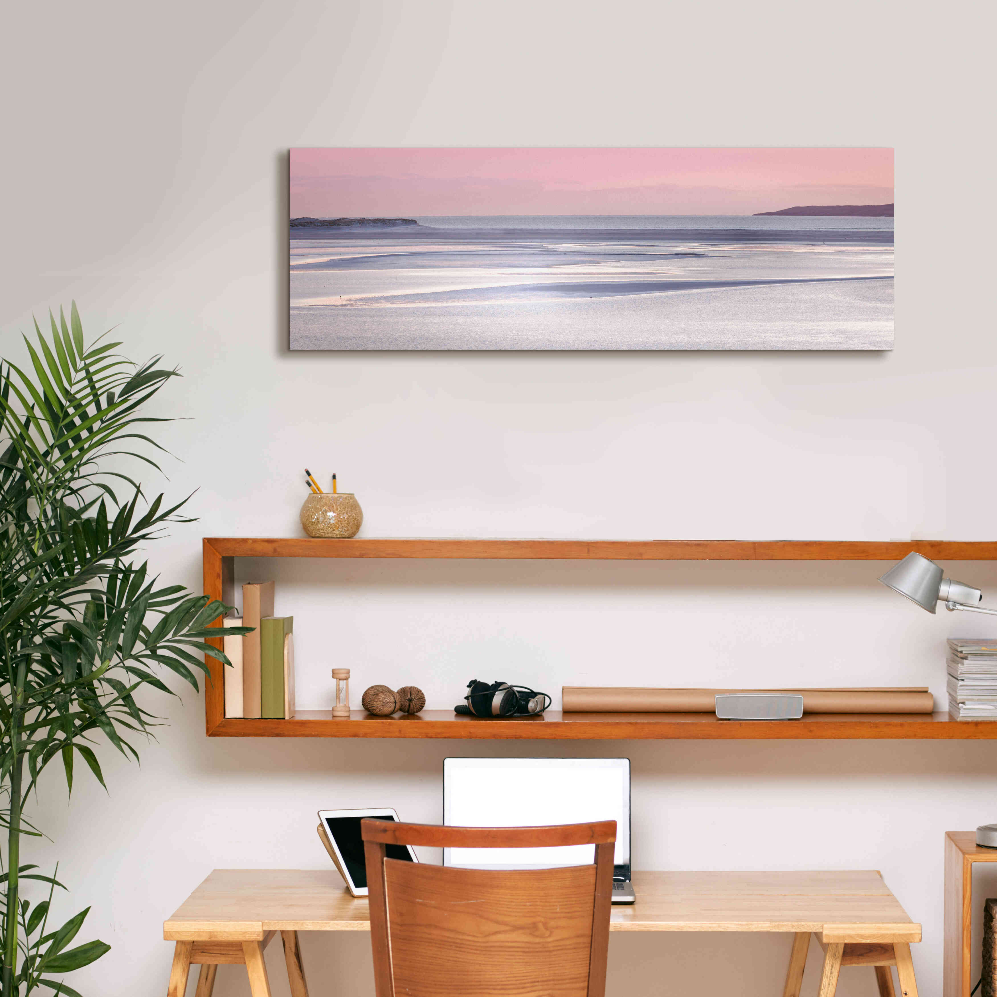 'Silver Sands' by Lynne Douglas, Giclee Canvas Wall Art,36x12