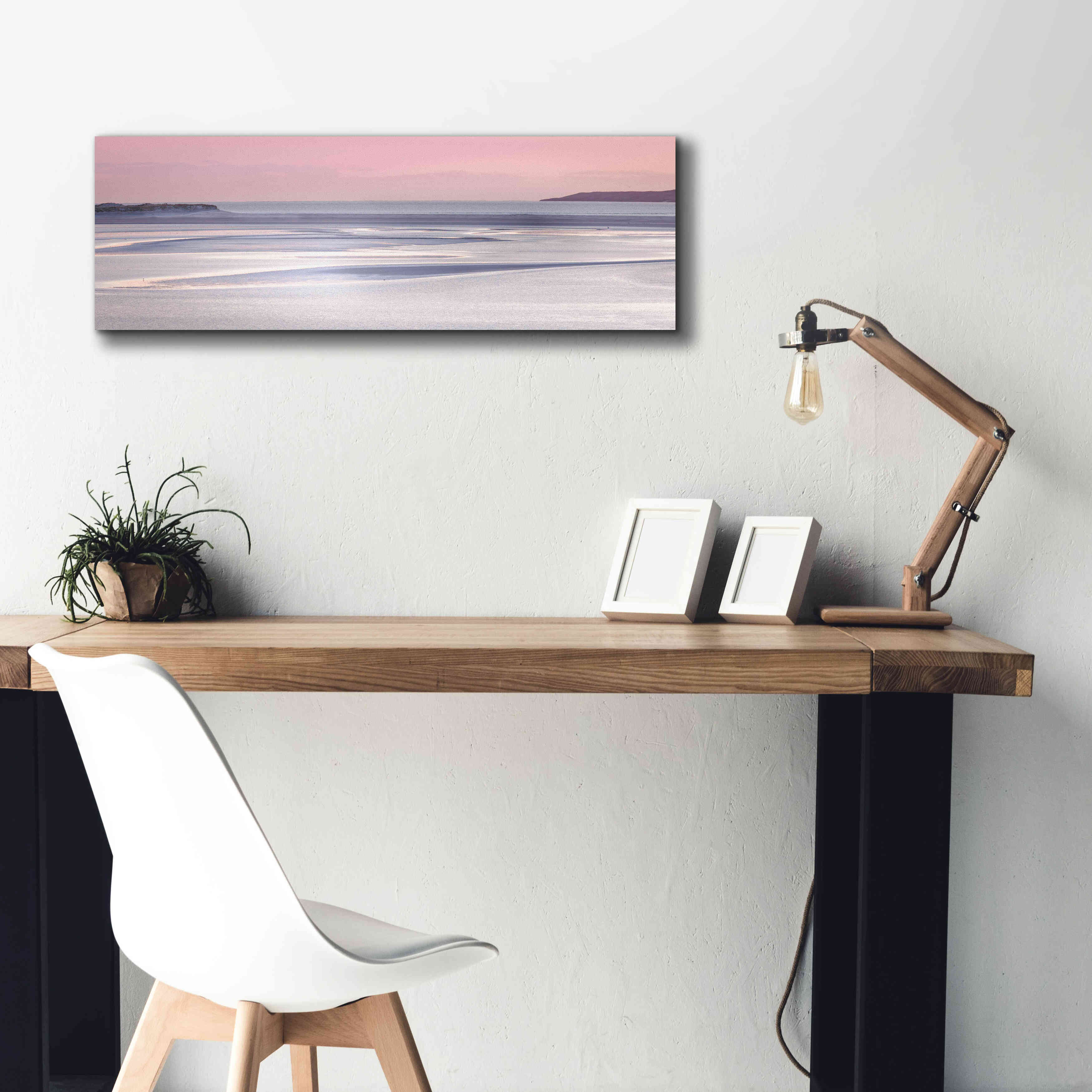 'Silver Sands' by Lynne Douglas, Giclee Canvas Wall Art,36x12