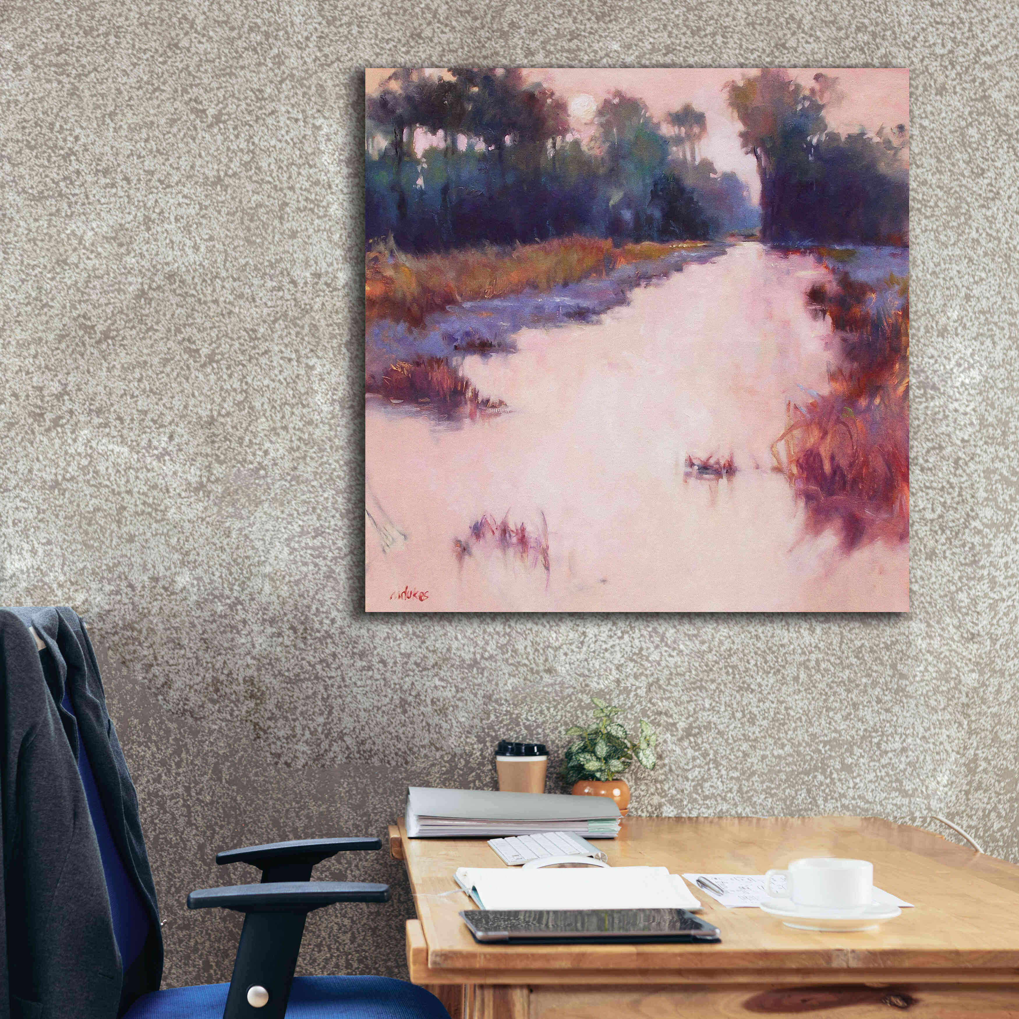 'Coral Dawn' by Madeline Dukes, Giclee Canvas Wall Art,37x37