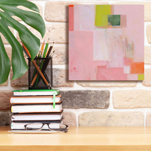 'Pink Squares' by Melissa Donoho, Giclee Canvas Wall Art,12x12