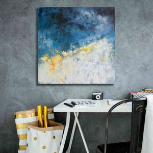 'Yellow Bloom' by Patrick Dennis, Giclee Canvas Wall Art,26 x 26