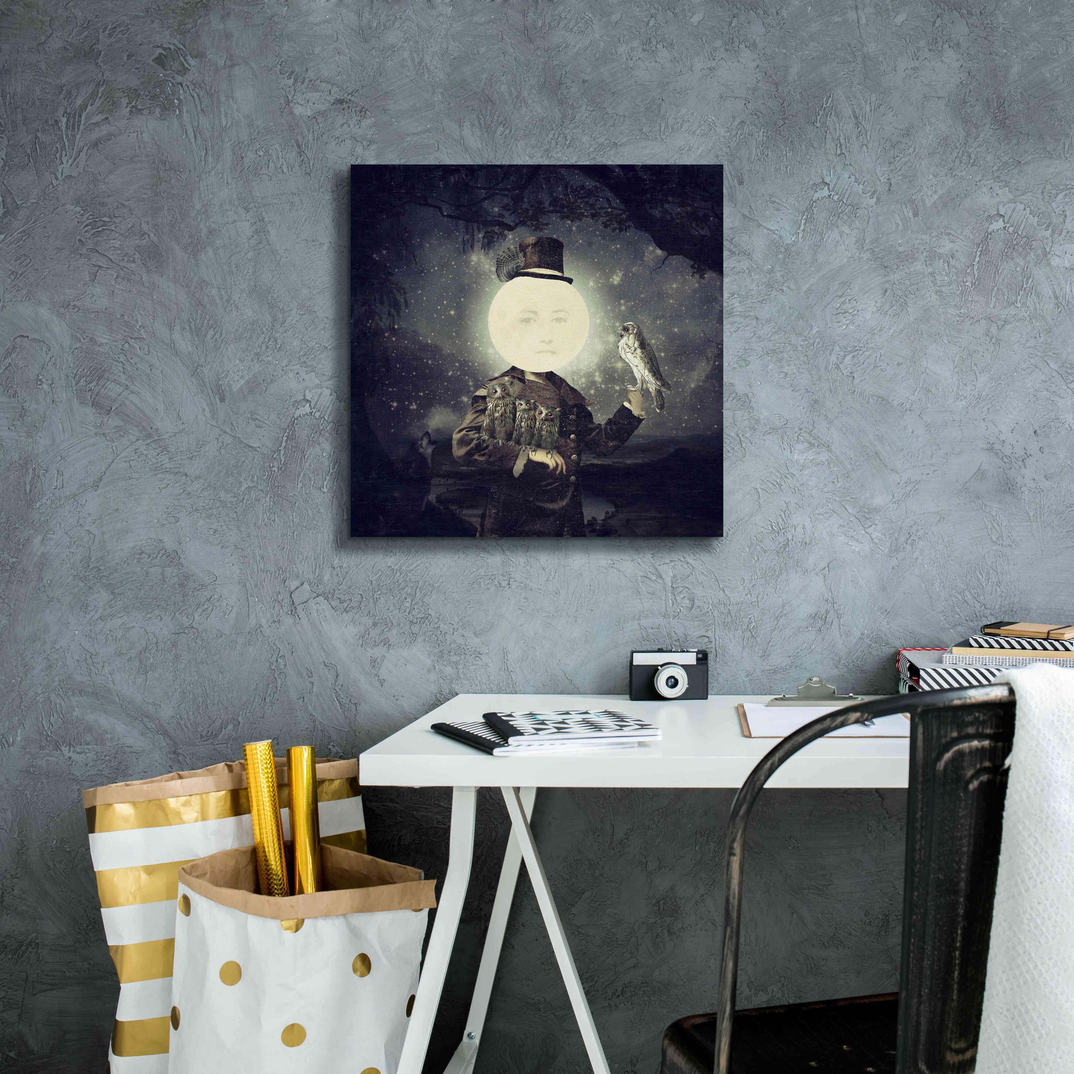 'Full Moon' by Paula Belle Flores, Giclee Canvas Wall Art,18 x 18