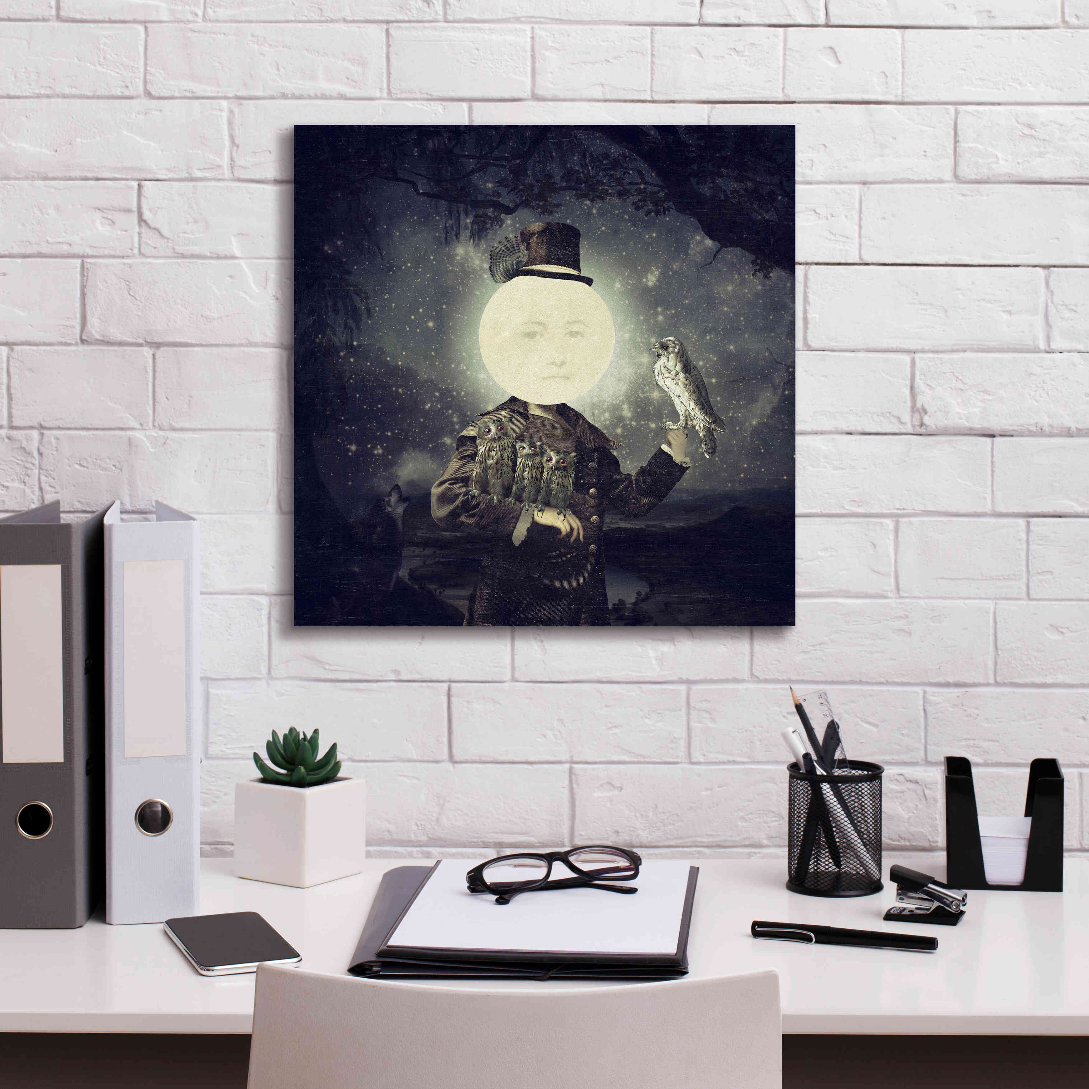 'Full Moon' by Paula Belle Flores, Giclee Canvas Wall Art,18 x 18