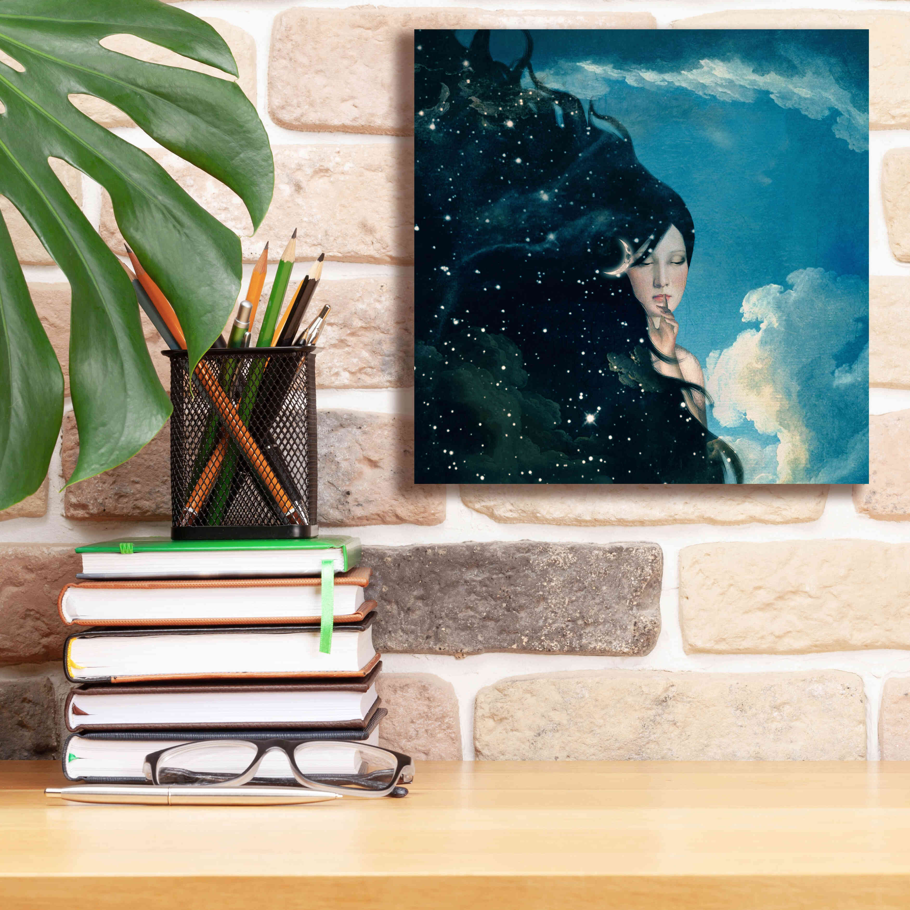 'Lady Night' by Paula Belle Flores, Giclee Canvas Wall Art,12 x 12