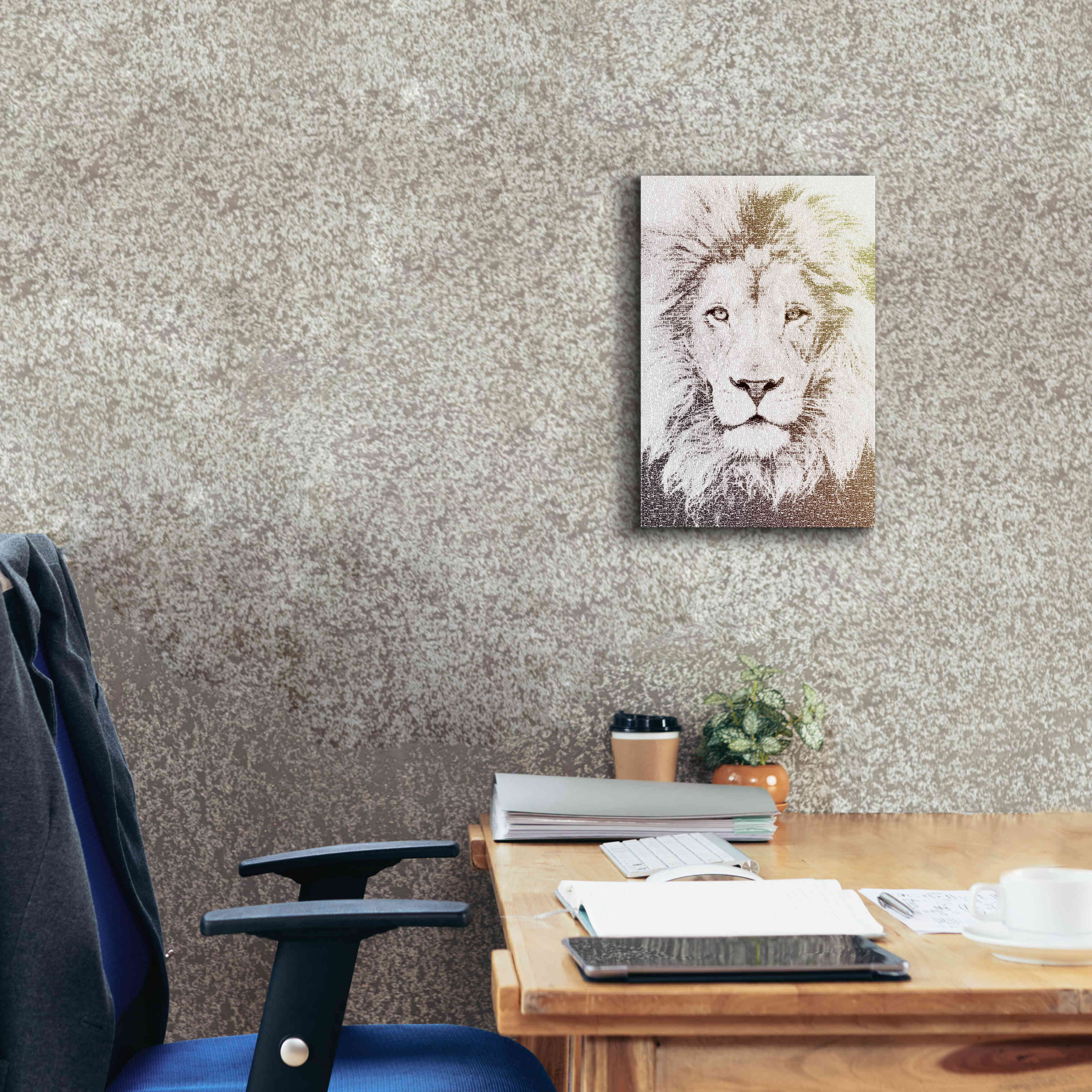 'Lion' by Paula Belle Flores, Giclee Canvas Wall Art,12 x 18