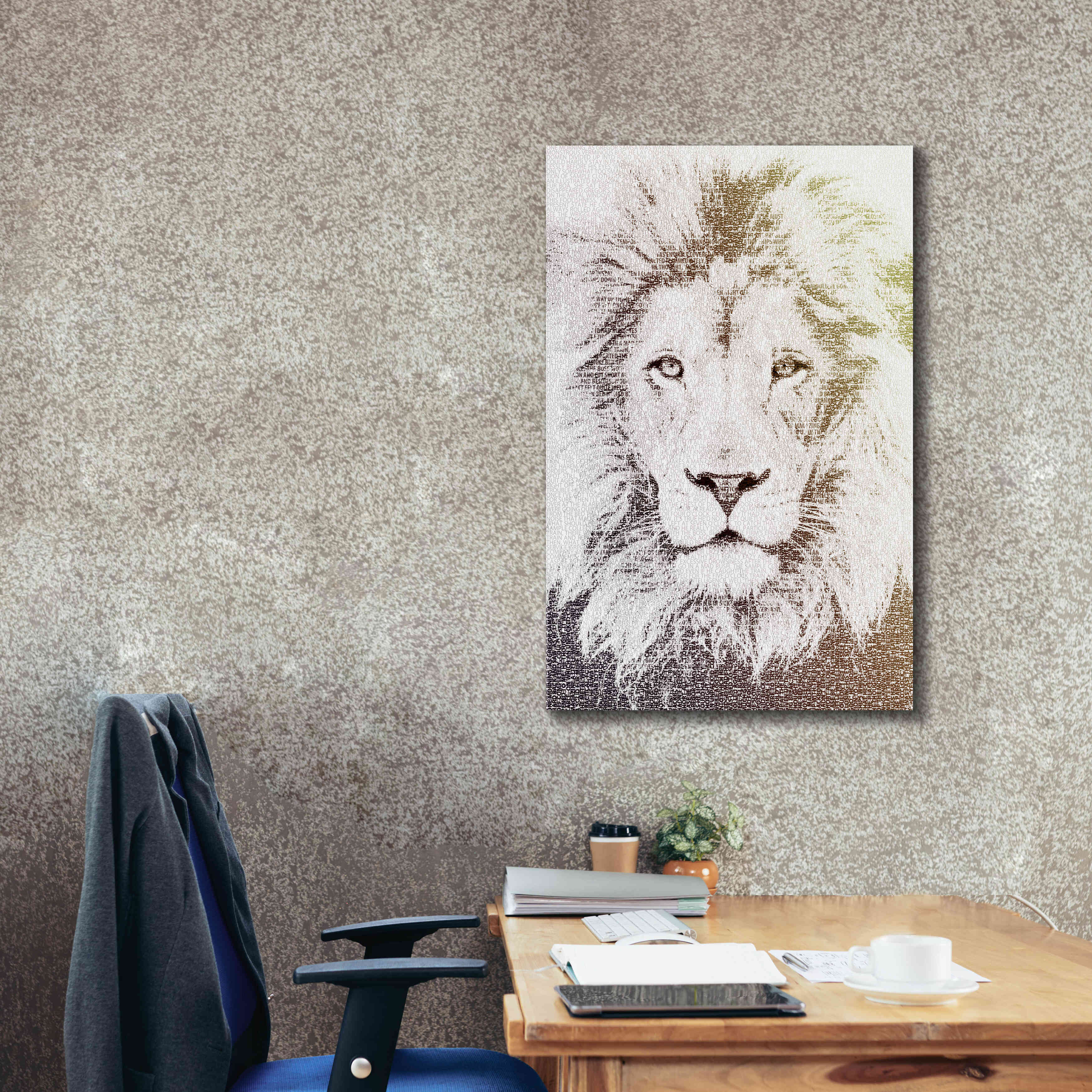 'Lion' by Paula Belle Flores, Giclee Canvas Wall Art,26 x 40