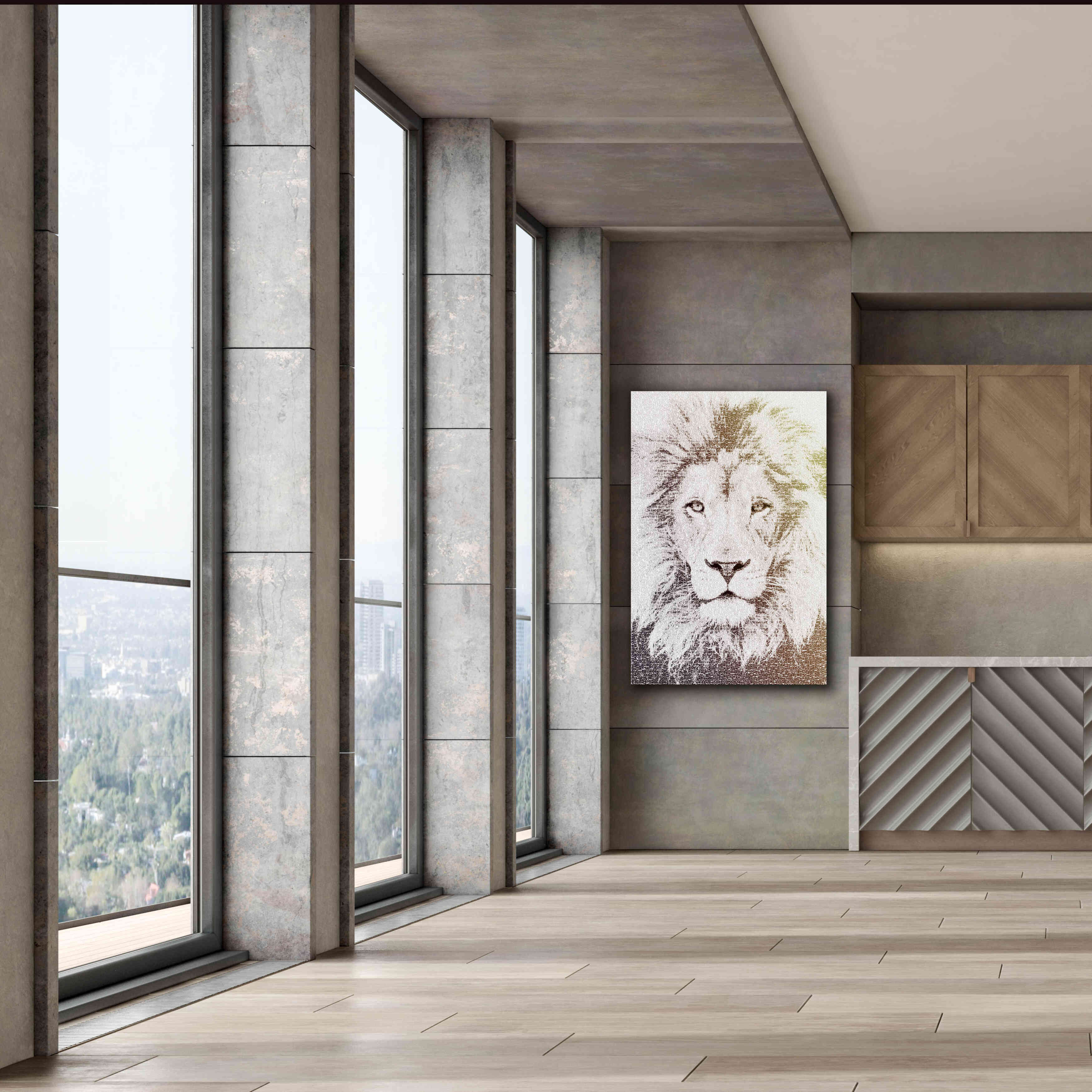 'Lion' by Paula Belle Flores, Giclee Canvas Wall Art,40 x 60