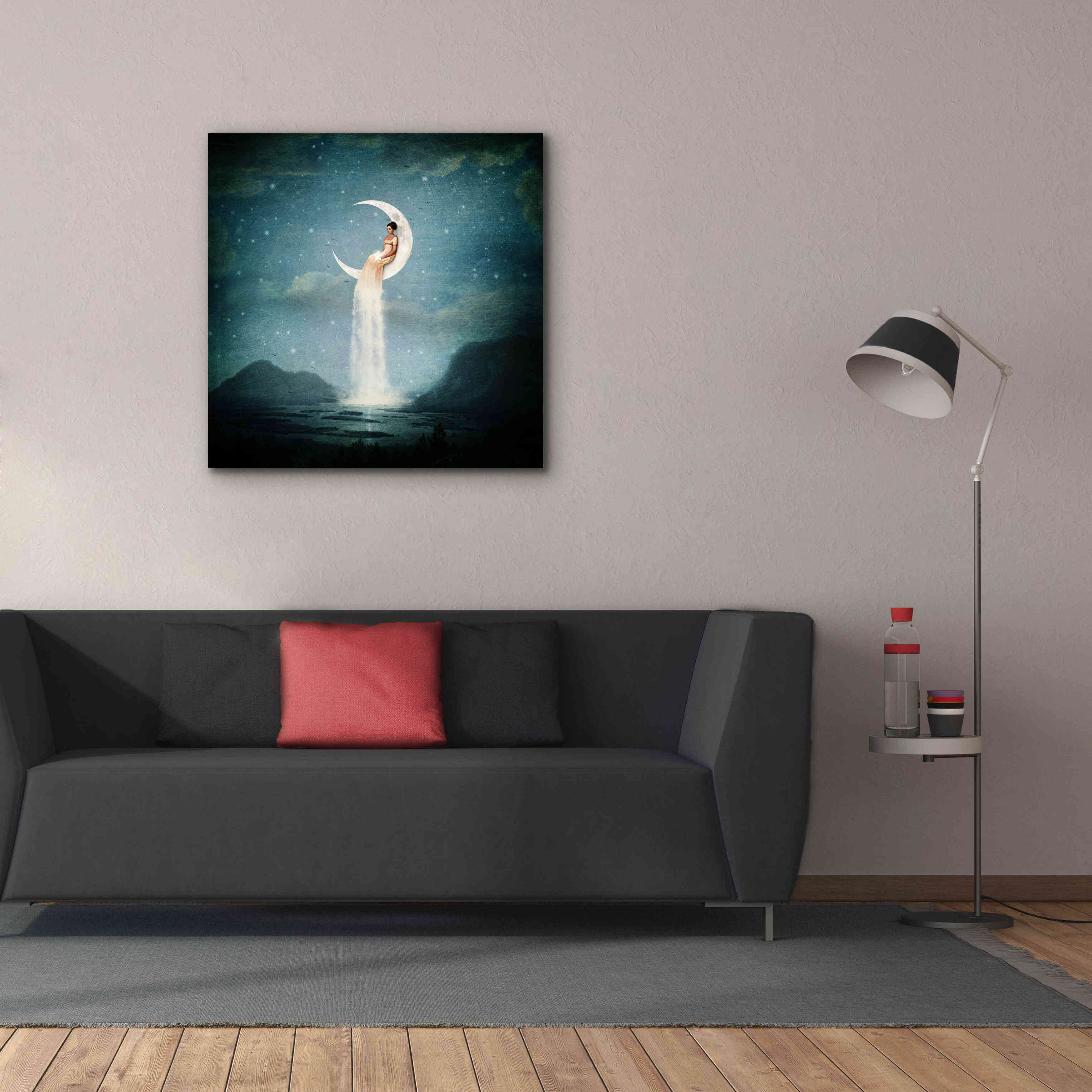 'Moon River Lady' by Paula Belle Flores, Giclee Canvas Wall Art,37 x 37