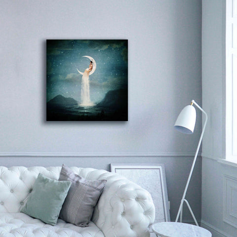 Image of 'Moon River Lady' by Paula Belle Flores, Giclee Canvas Wall Art,37 x 37