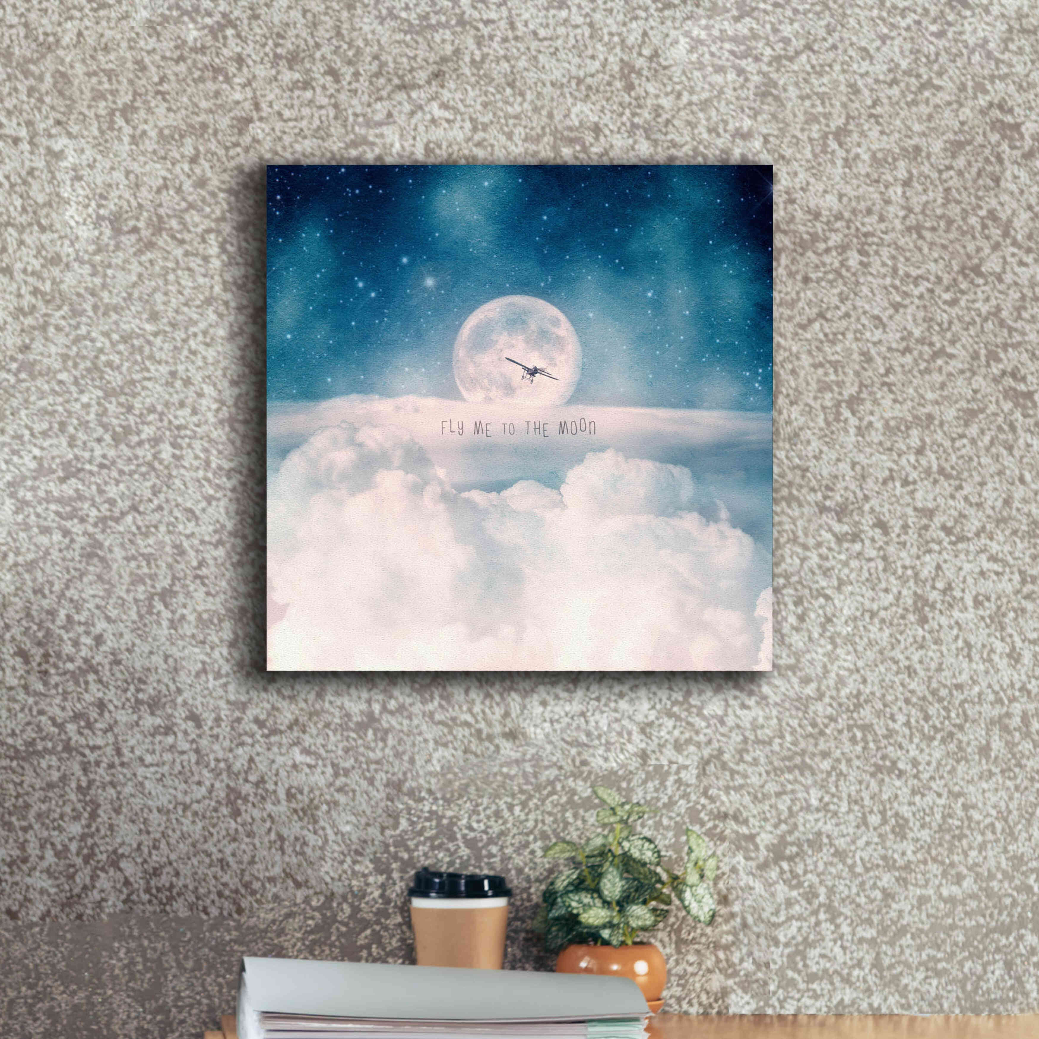 'Moonrise Over the Clouds' by Paula Belle Flores, Giclee Canvas Wall Art,18 x 18