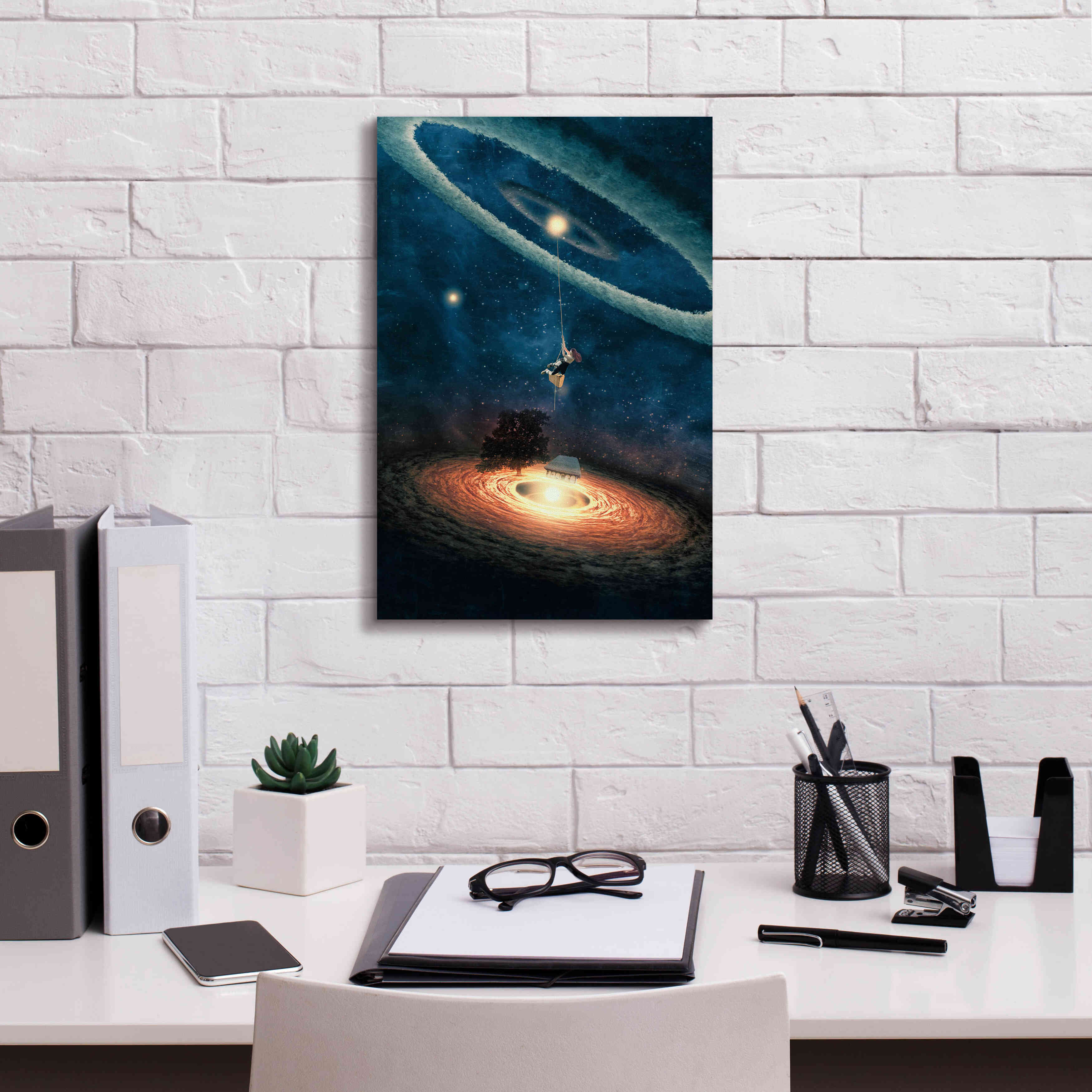 'My Dream House in Another Galaxy' by Paula Belle Flores, Giclee Canvas Wall Art,12 x 18