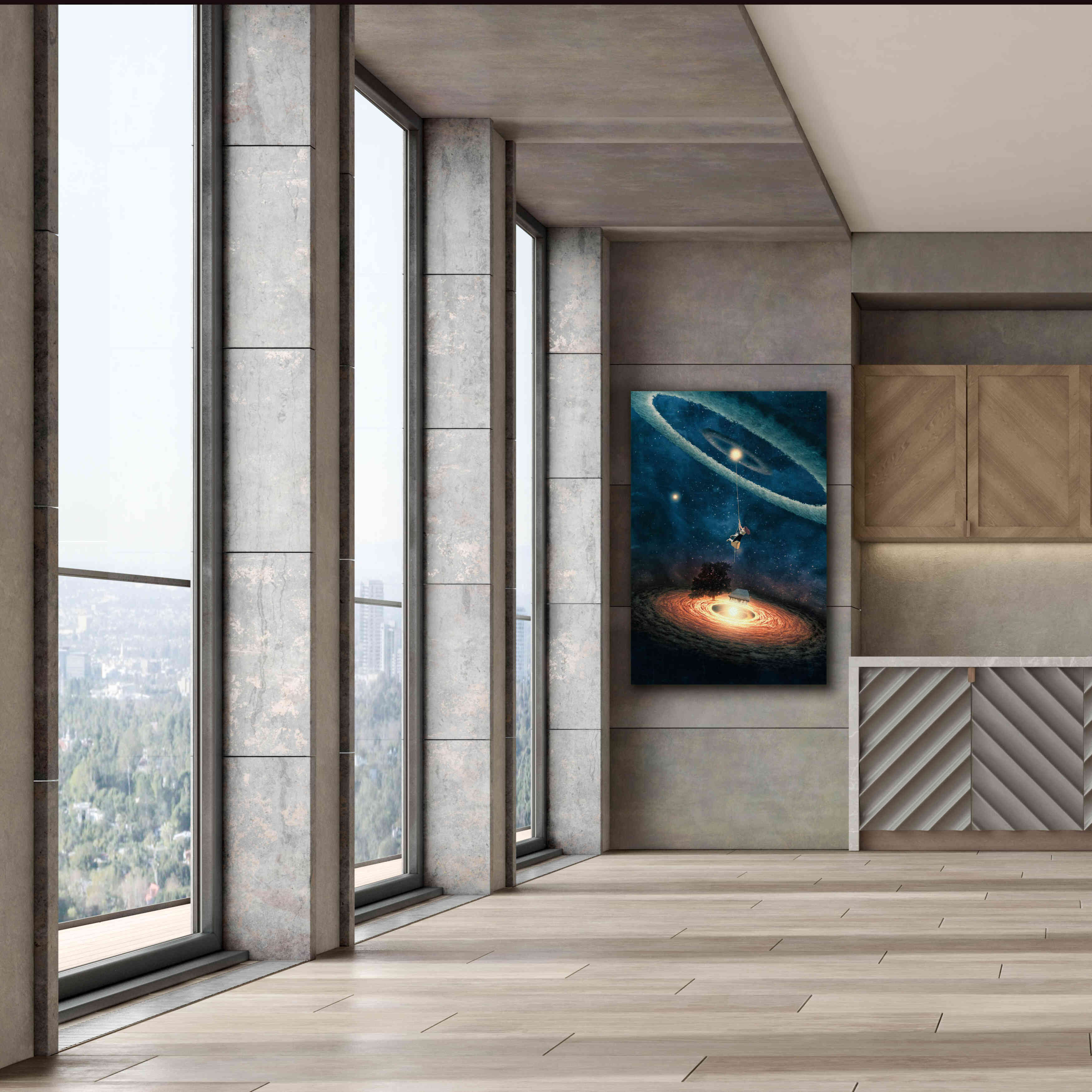 'My Dream House in Another Galaxy' by Paula Belle Flores, Giclee Canvas Wall Art,40 x 60