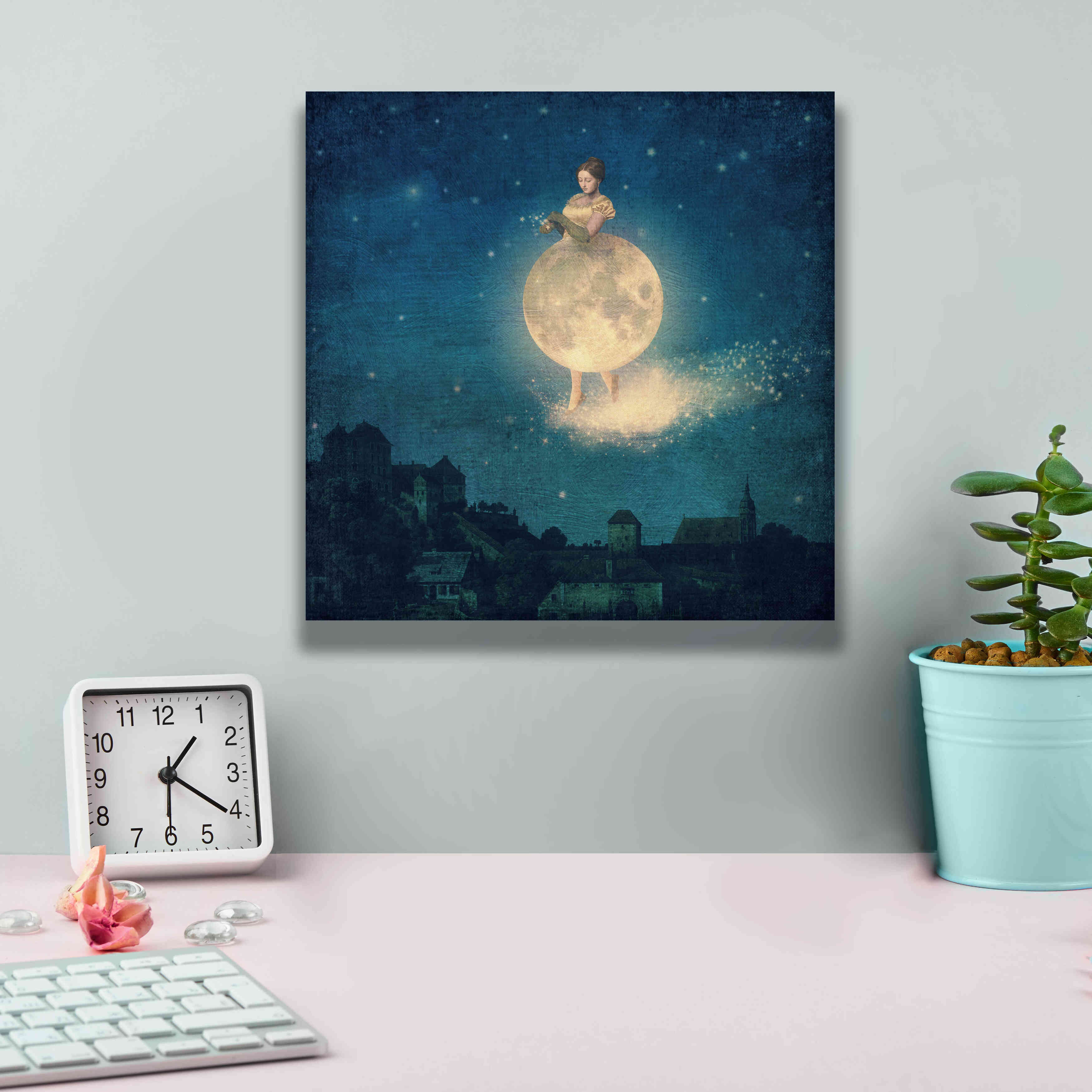 'Shhh Lady Night is Coming' by Paula Belle Flores, Giclee Canvas Wall Art,12 x 12