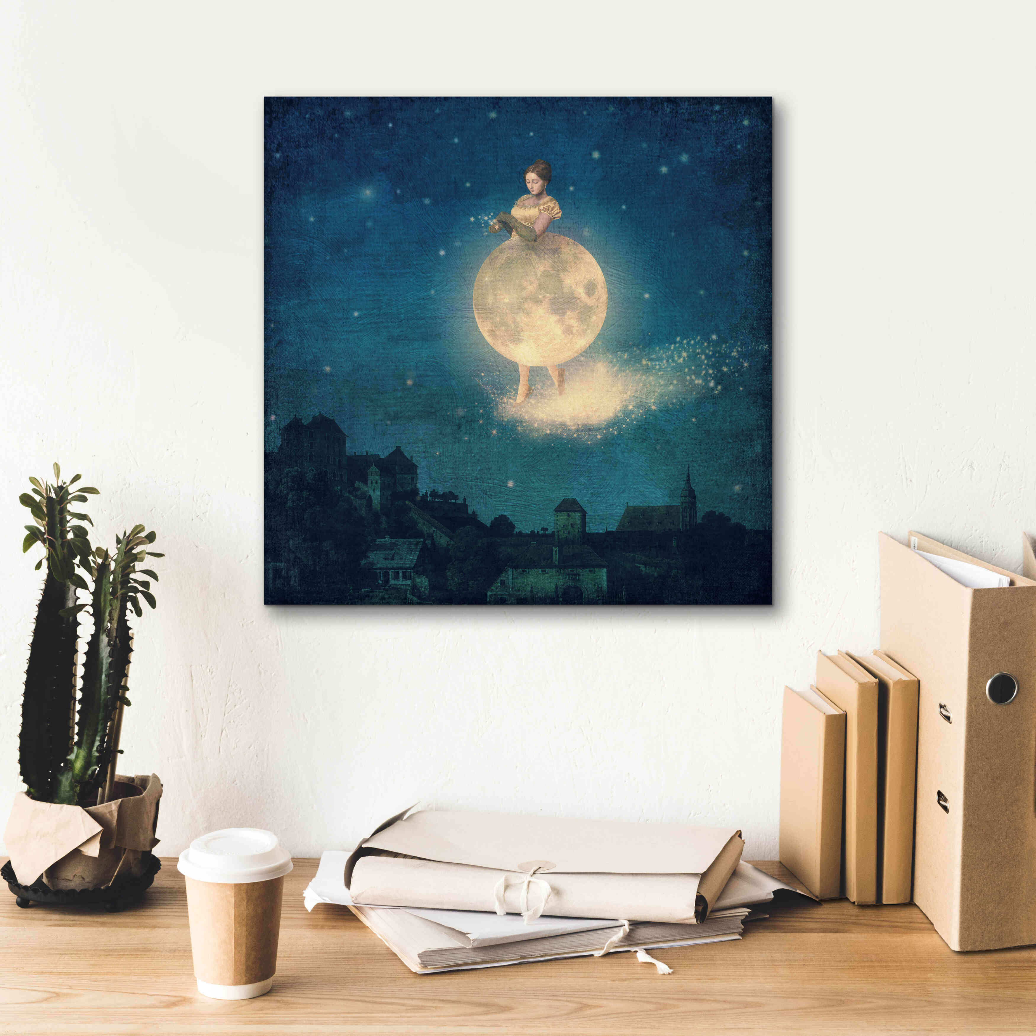 'Shhh Lady Night is Coming' by Paula Belle Flores, Giclee Canvas Wall Art,18 x 18