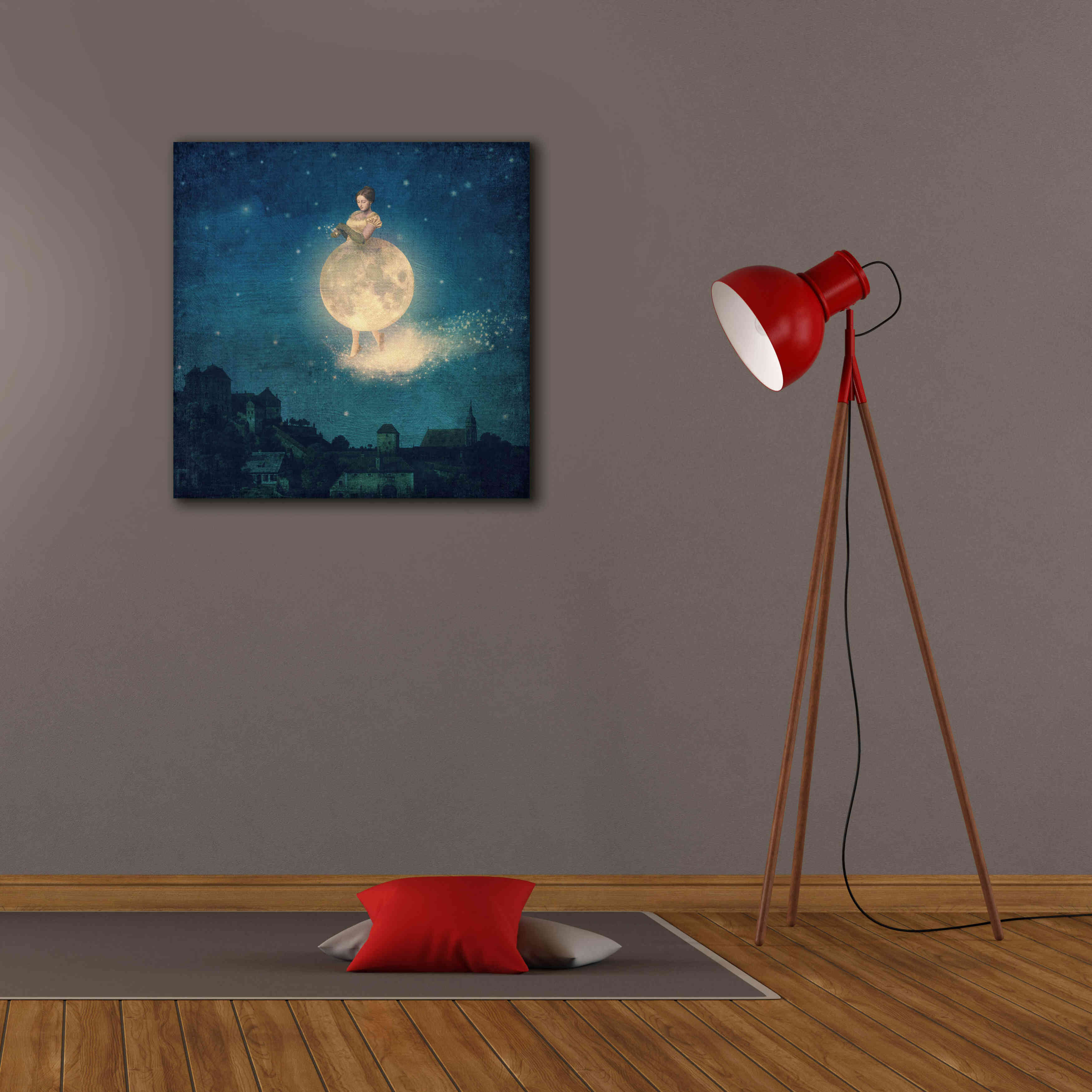 'Shhh Lady Night is Coming' by Paula Belle Flores, Giclee Canvas Wall Art,26 x 26