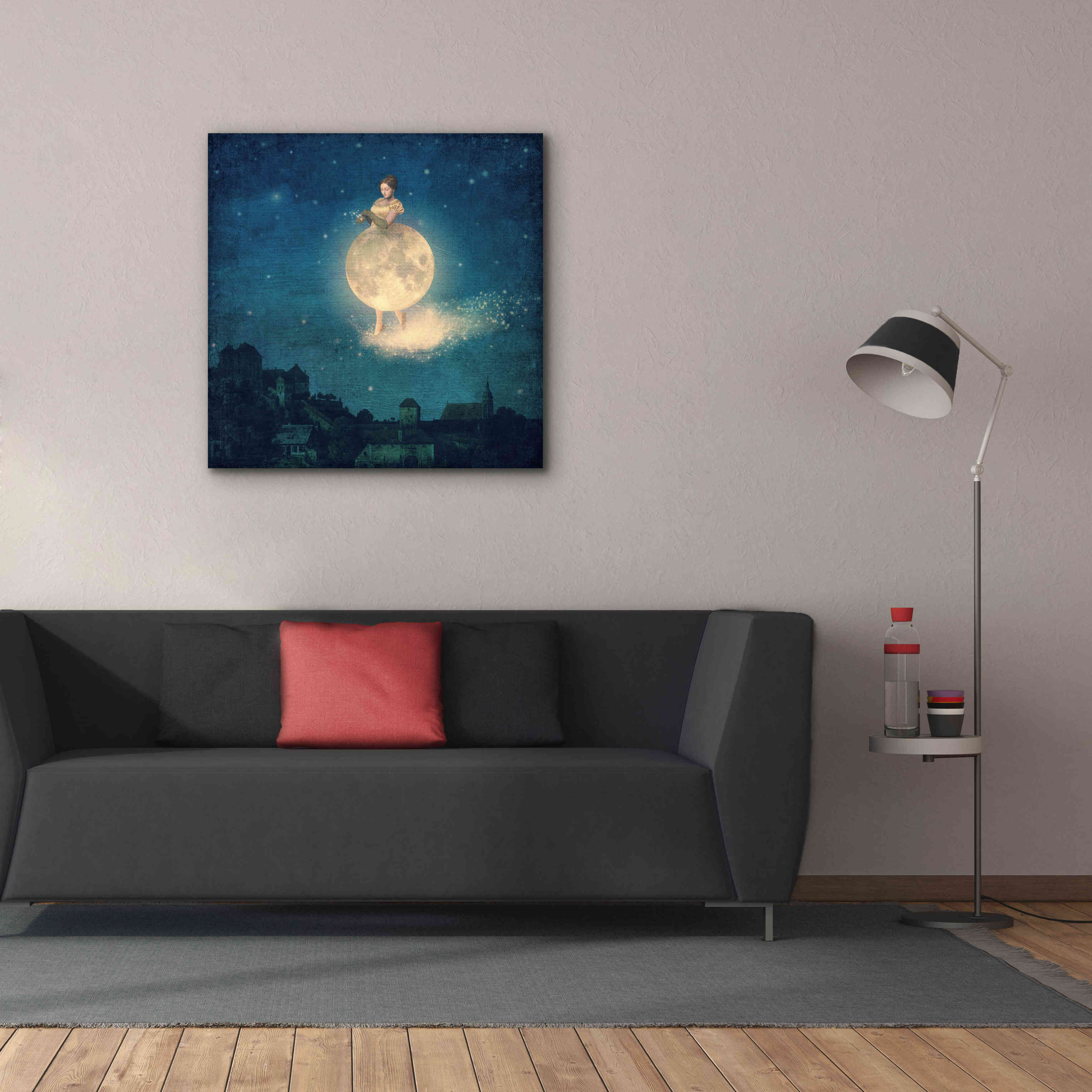 'Shhh Lady Night is Coming' by Paula Belle Flores, Giclee Canvas Wall Art,37 x 37