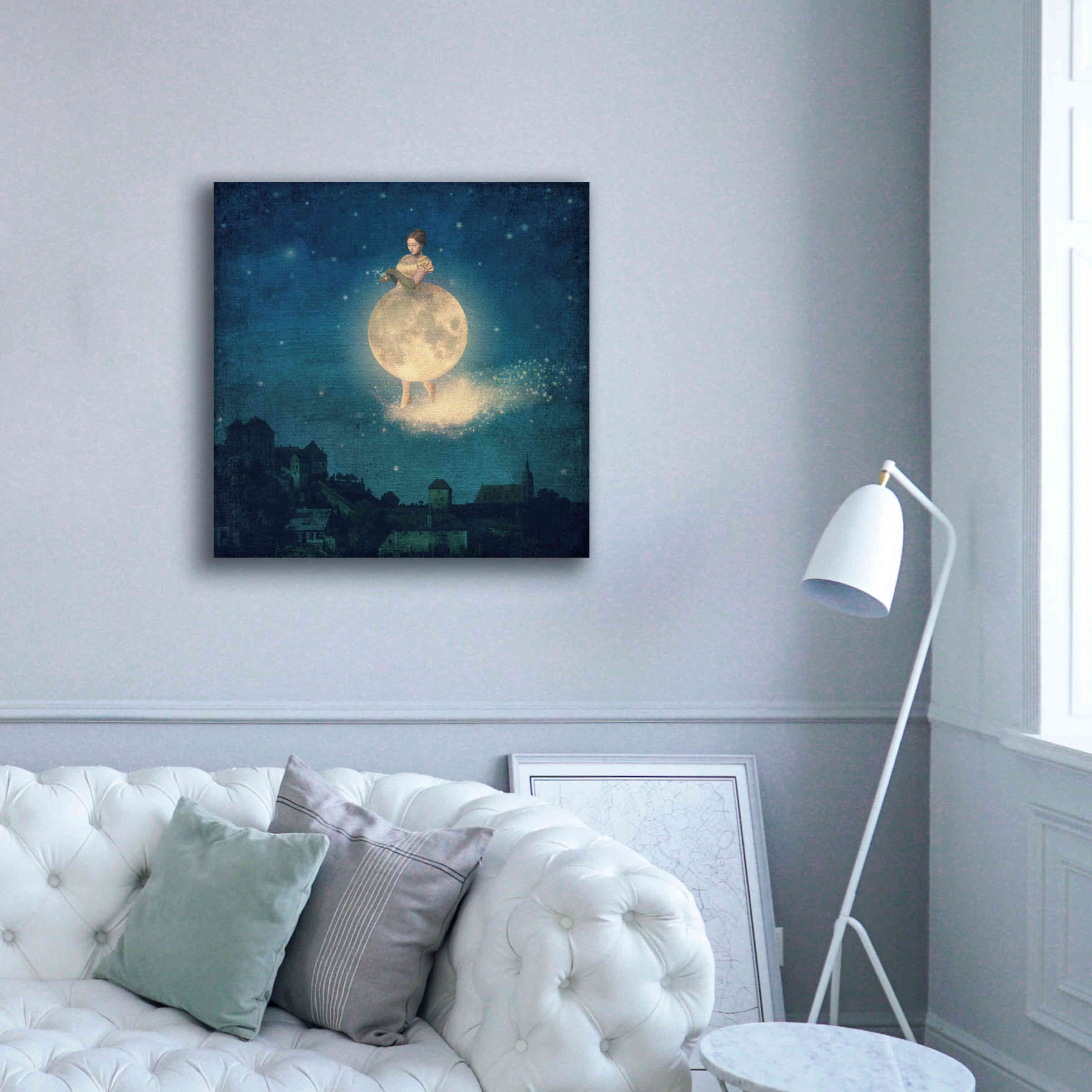 'Shhh Lady Night is Coming' by Paula Belle Flores, Giclee Canvas Wall Art,37 x 37