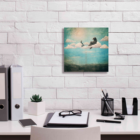 Image of 'Tea Time With Ala The Bear' by Paula Belle Flores, Giclee Canvas Wall Art,12 x 12
