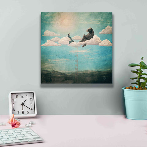 Image of 'Tea Time With Ala The Bear' by Paula Belle Flores, Giclee Canvas Wall Art,12 x 12