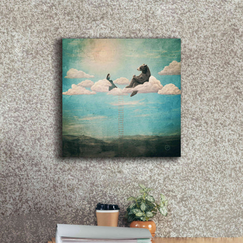 Image of 'Tea Time With Ala The Bear' by Paula Belle Flores, Giclee Canvas Wall Art,18 x 18